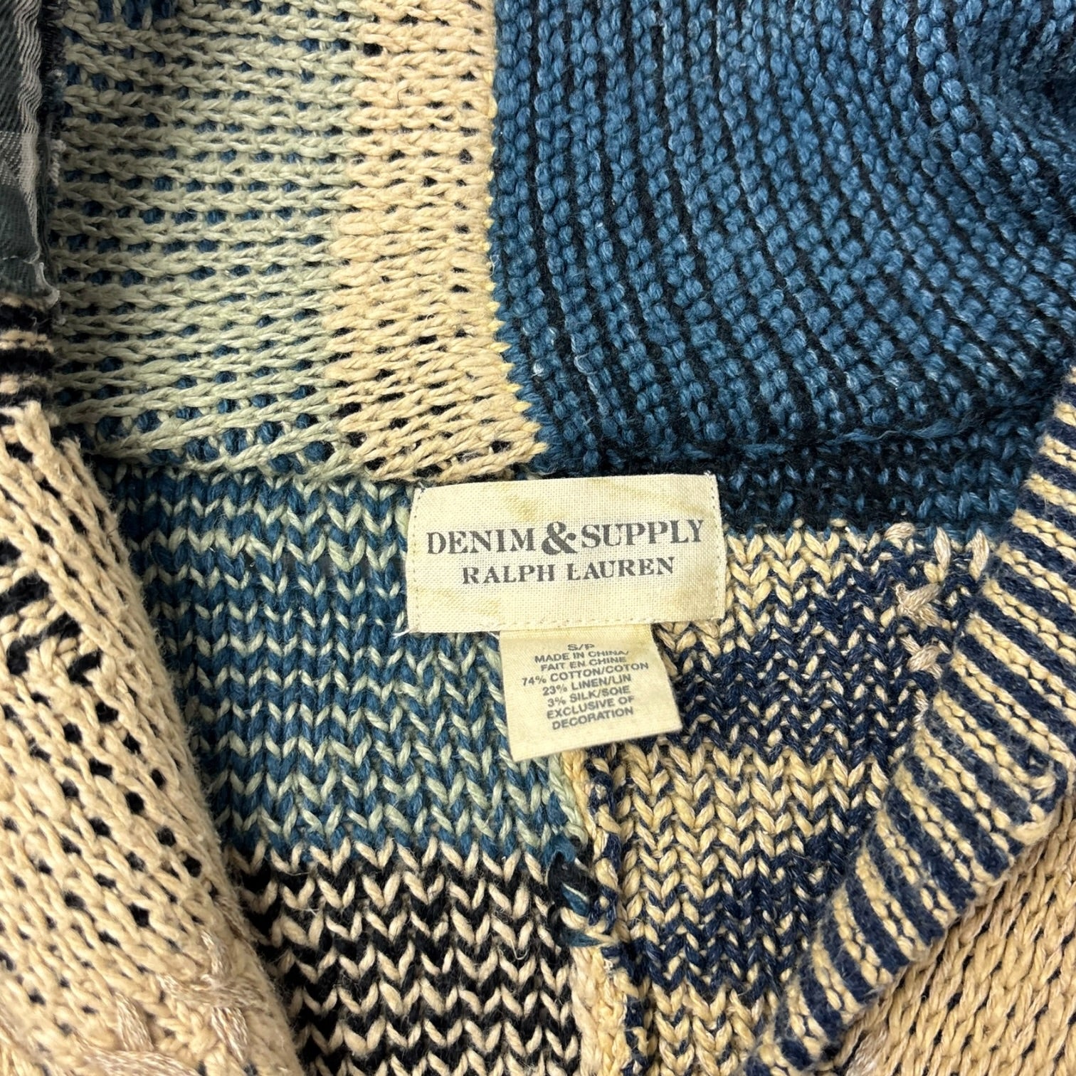 Vintage Ralph Lauren Denim & Supply Shawl Patchwork Cardigan