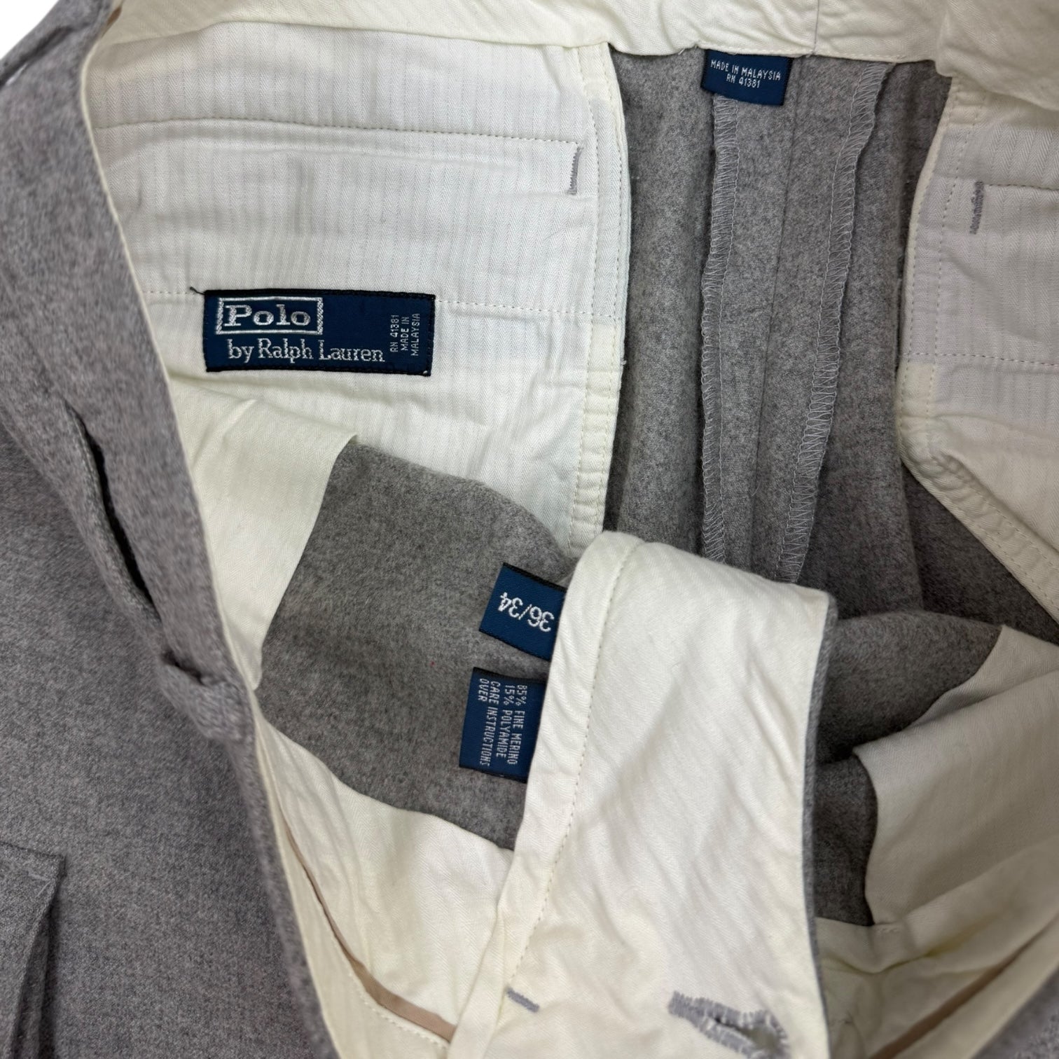 Vintage Polo Ralph Lauren Wool Cargo Pants Grey