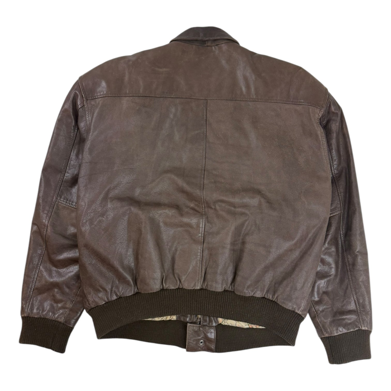 Vintage Adventure Bound Leather Bomber Jacket Brown