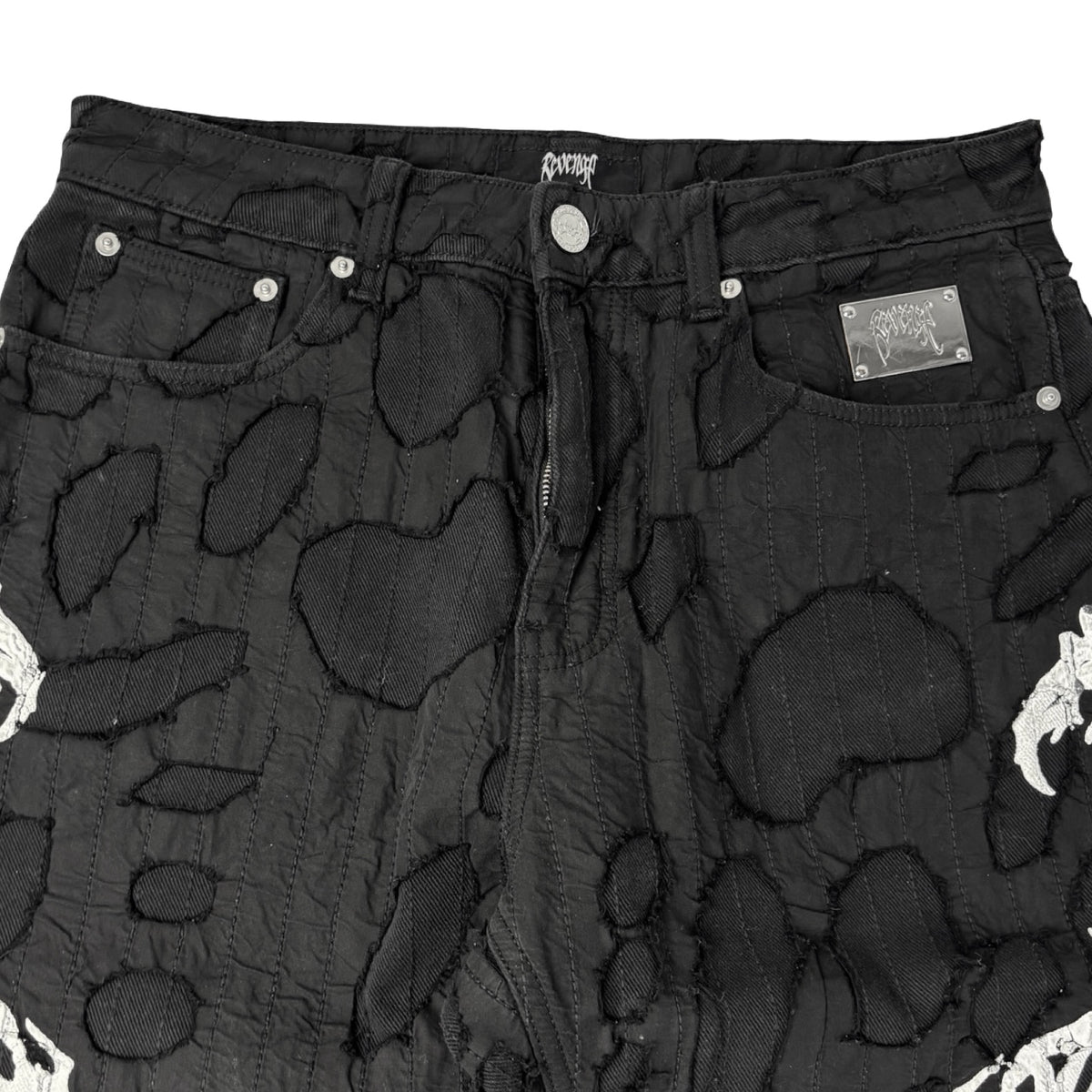 Revenge City Morgue Distressed Boro Flared Pant Black