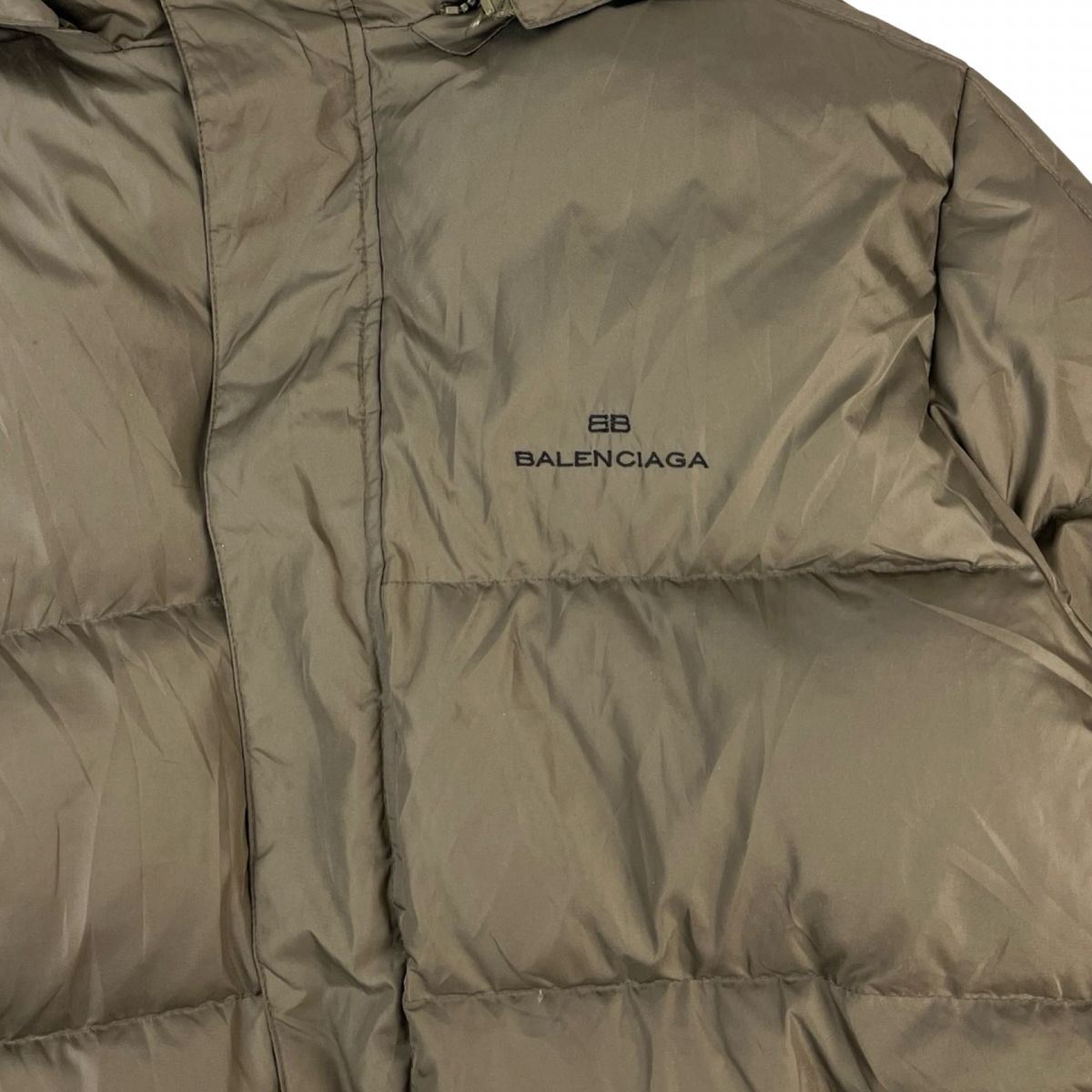Balenciaga Hooded Down Puffer Olive Green