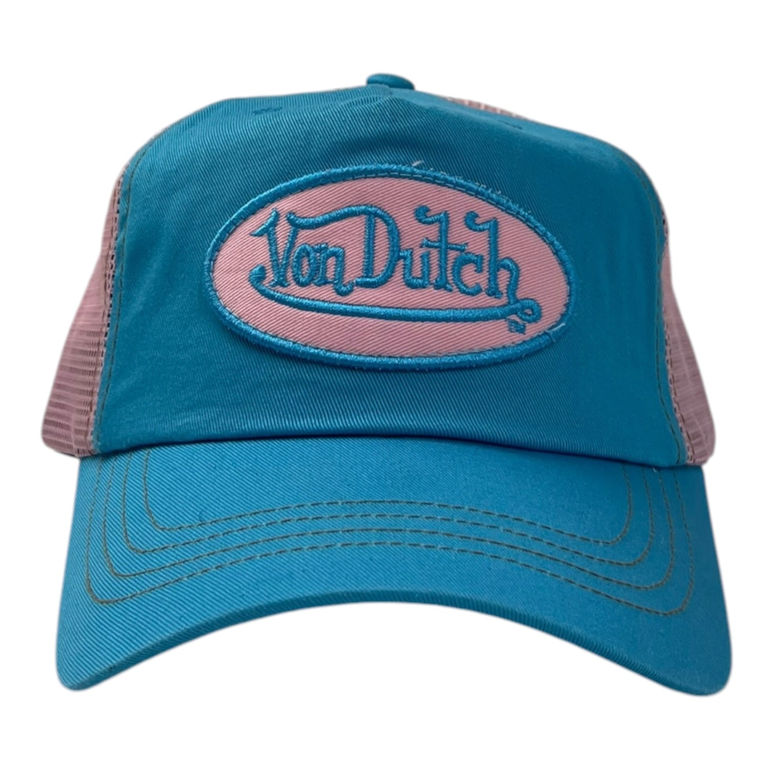 Vintage Y2K Von Dutch Snap Back Hat Blue/Pink