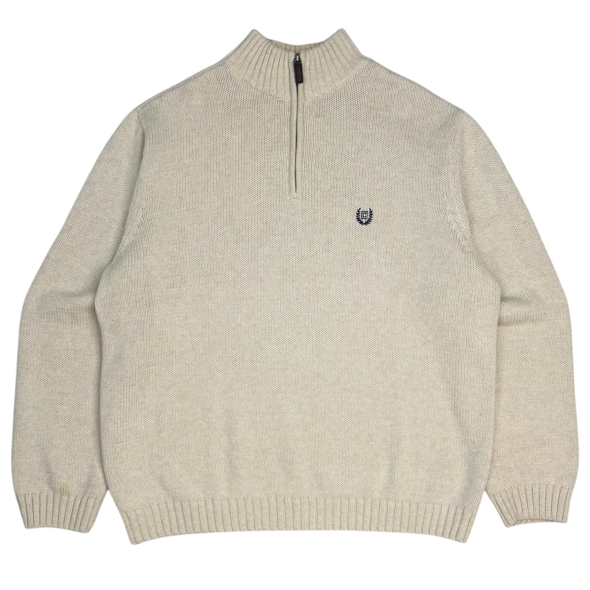 Vintage Chaps Knit Quater Zip Cream