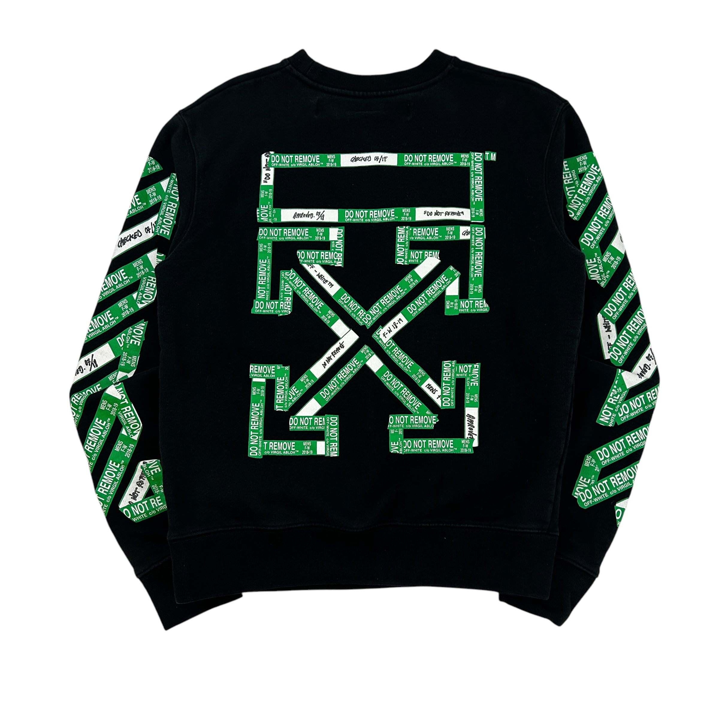 Off-White x SSENSE Green Tape Crewneck Black
