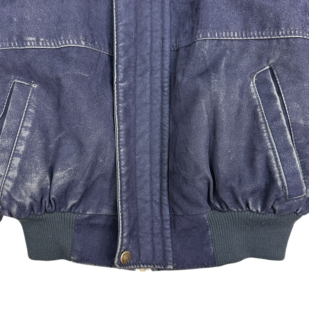 Vintage PE Suede Bomber Jacket Navy