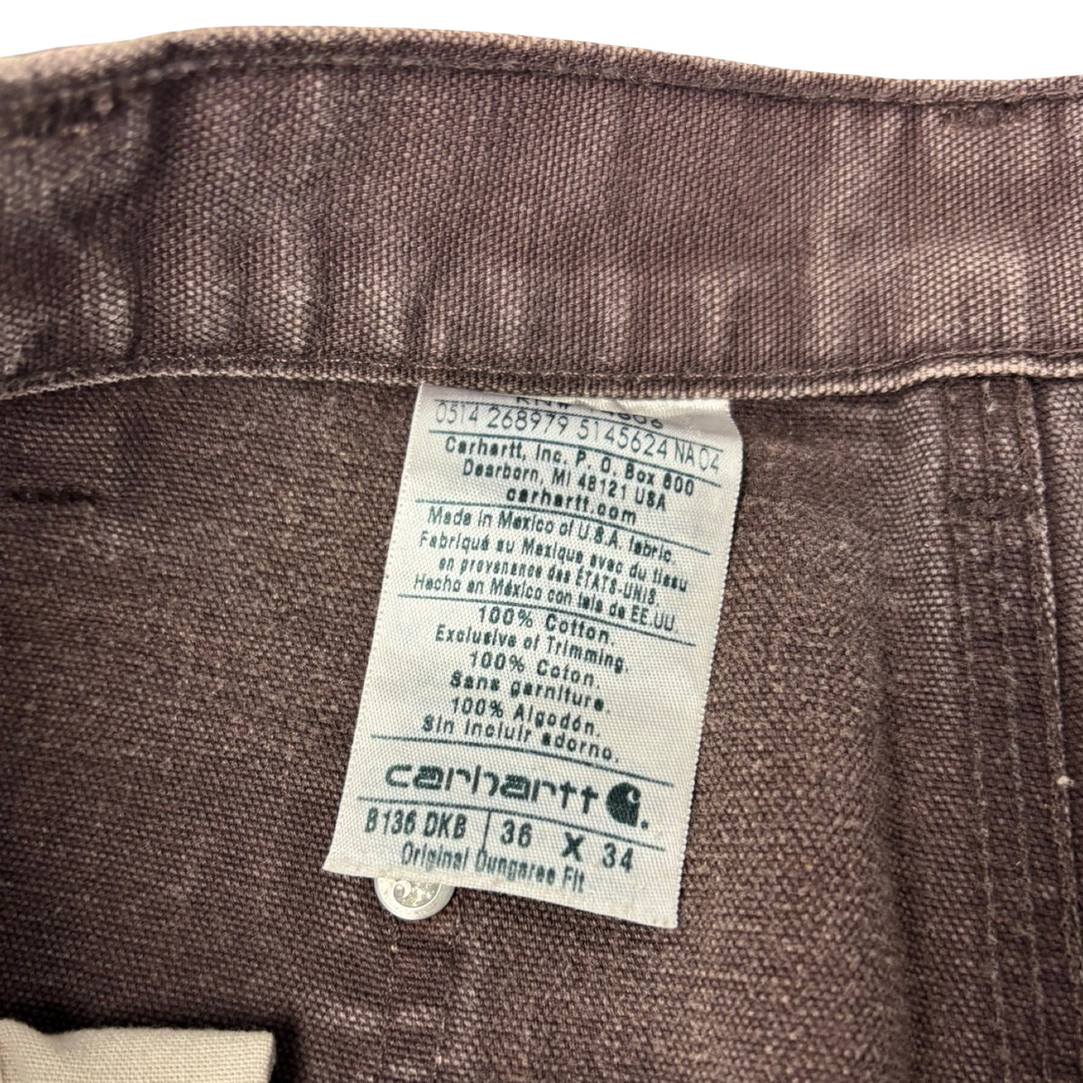 Vintage Carhartt Double Knee Carpenter Pant Dark Brown