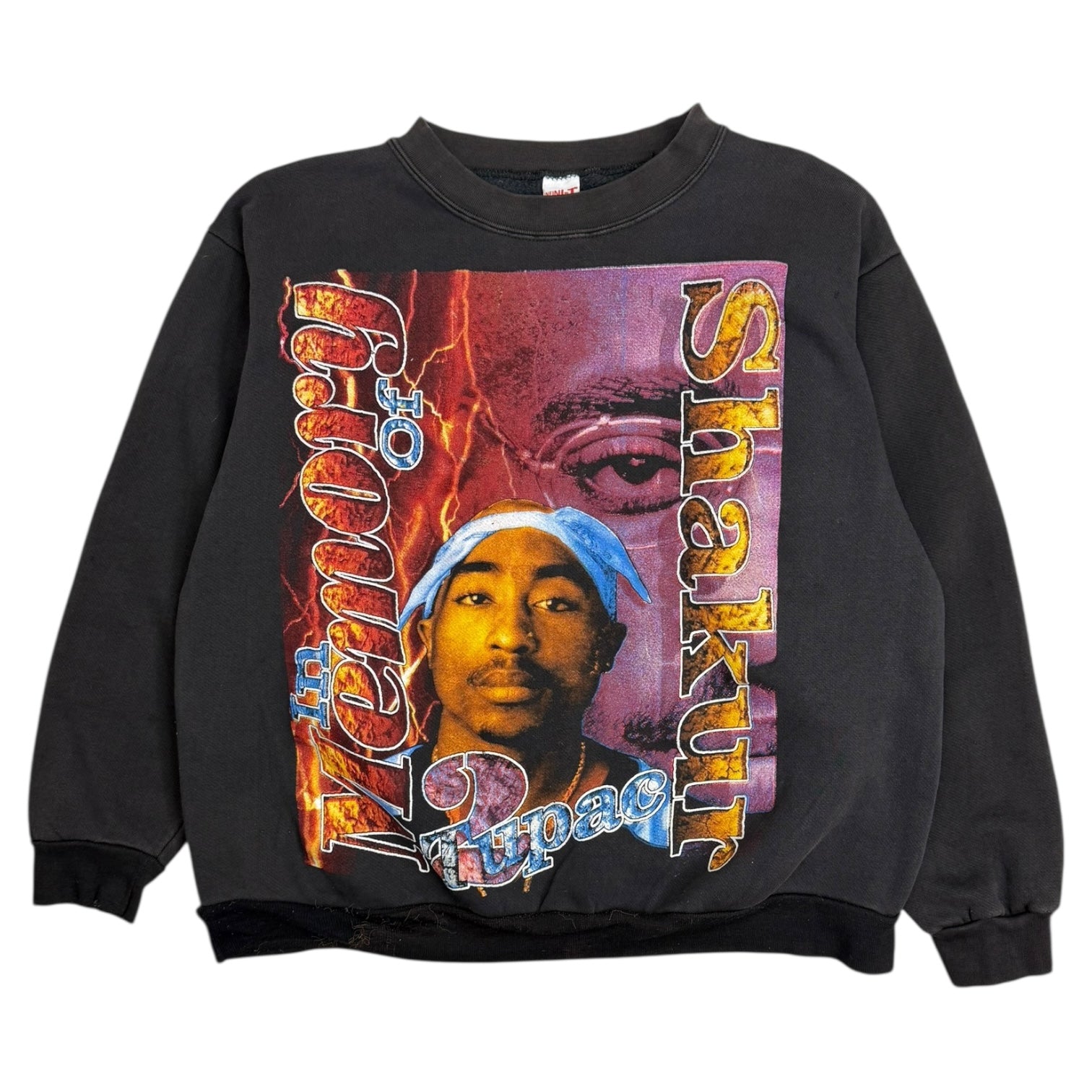 Vintage The Memory Of 2Pac Memorial Crewneck Black