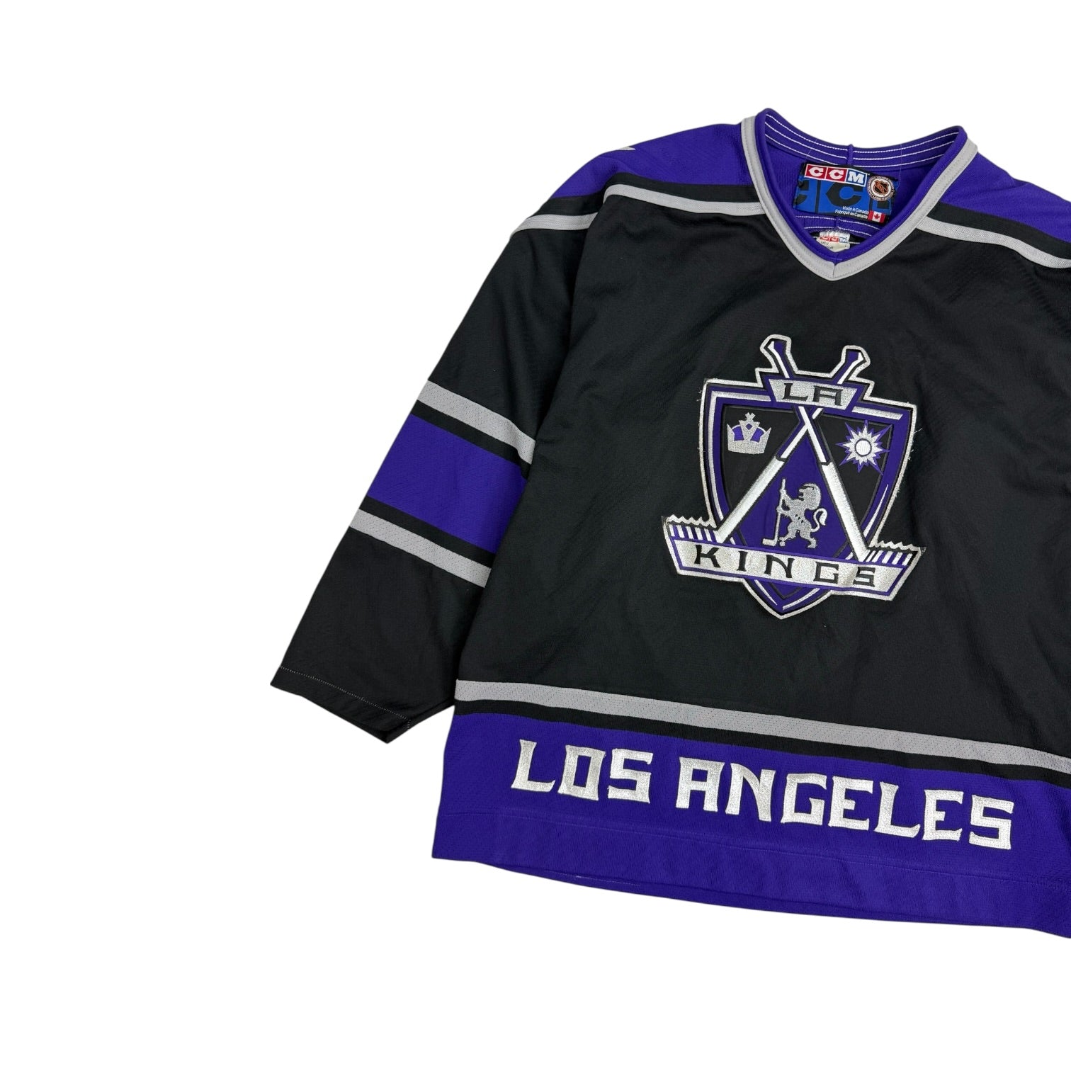 Vintage CCM Los Angeles Kings Coat Of Arms Hockey Jersey Black
