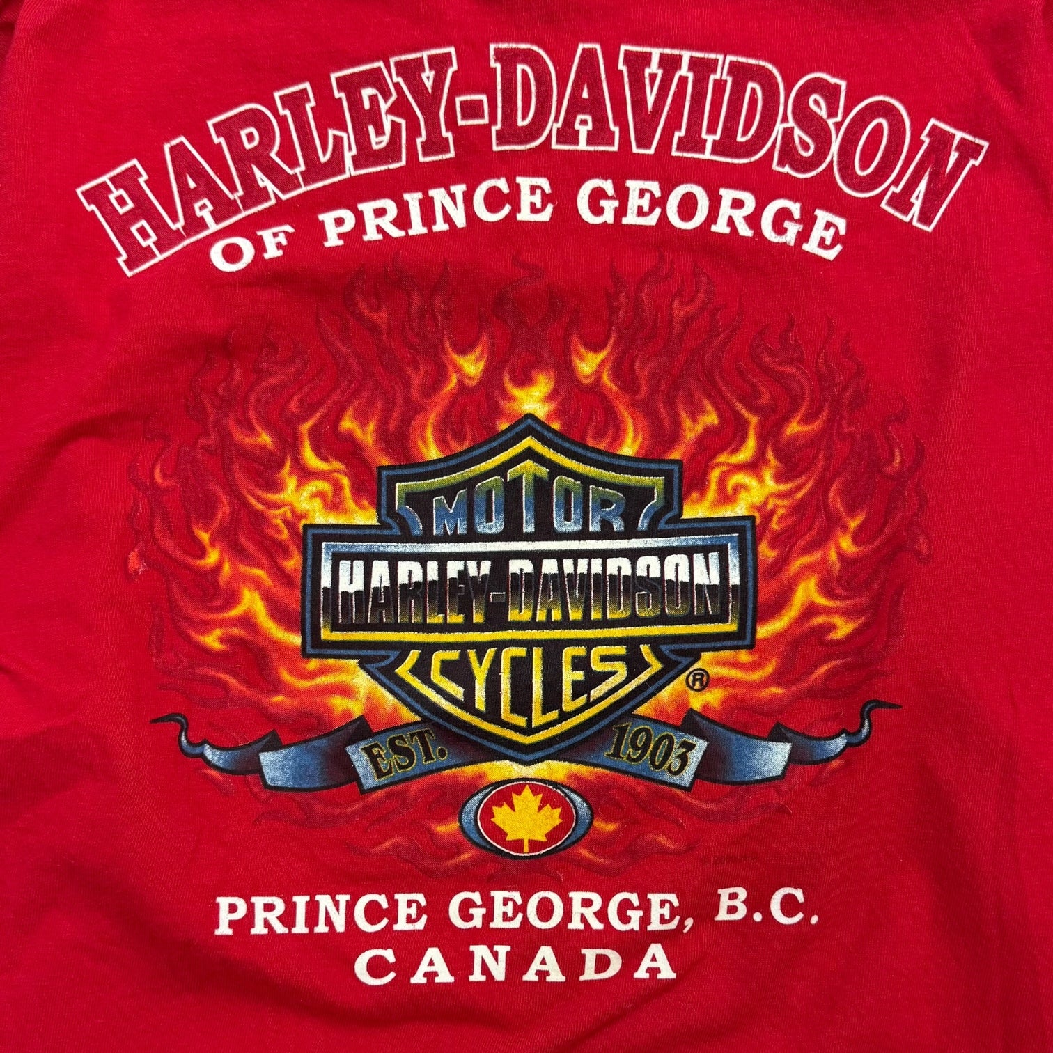 2001 Harley Davidson Of Prince George L/S Tee Red