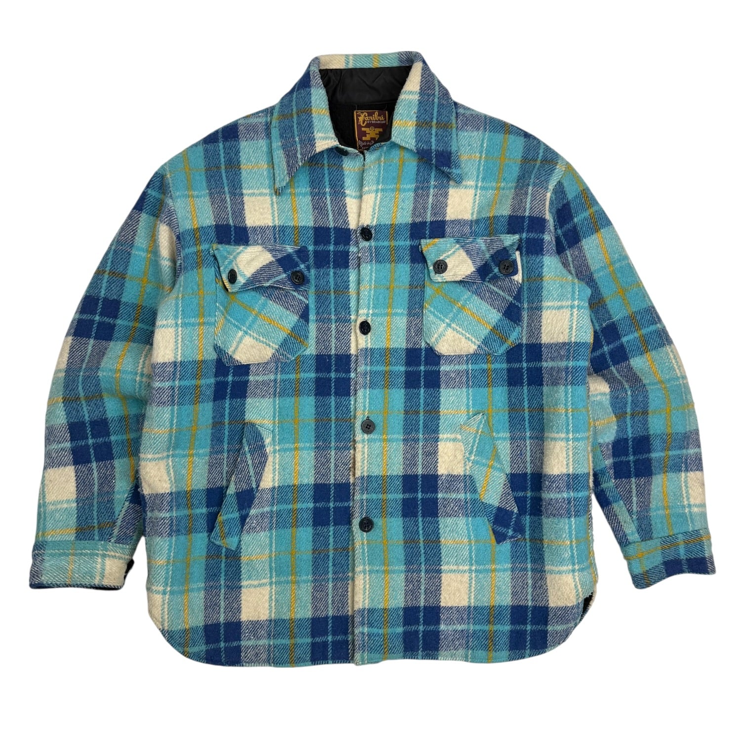 Vintage Caribou Flannel Button Up Blue