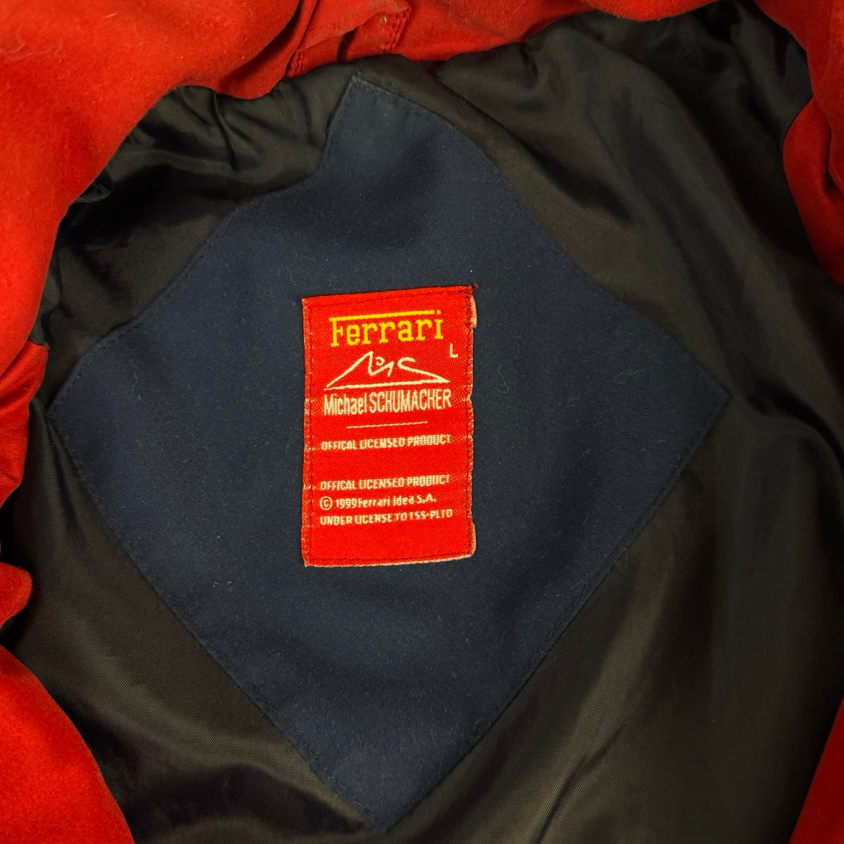 Vintage Ferrari Michael Schumacher Quilted Jacket Navy