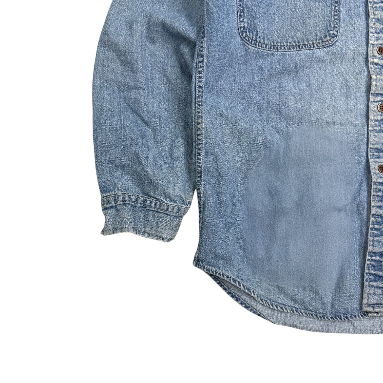 Vintage Wrangler Button Up Denim Shirt Light Wash