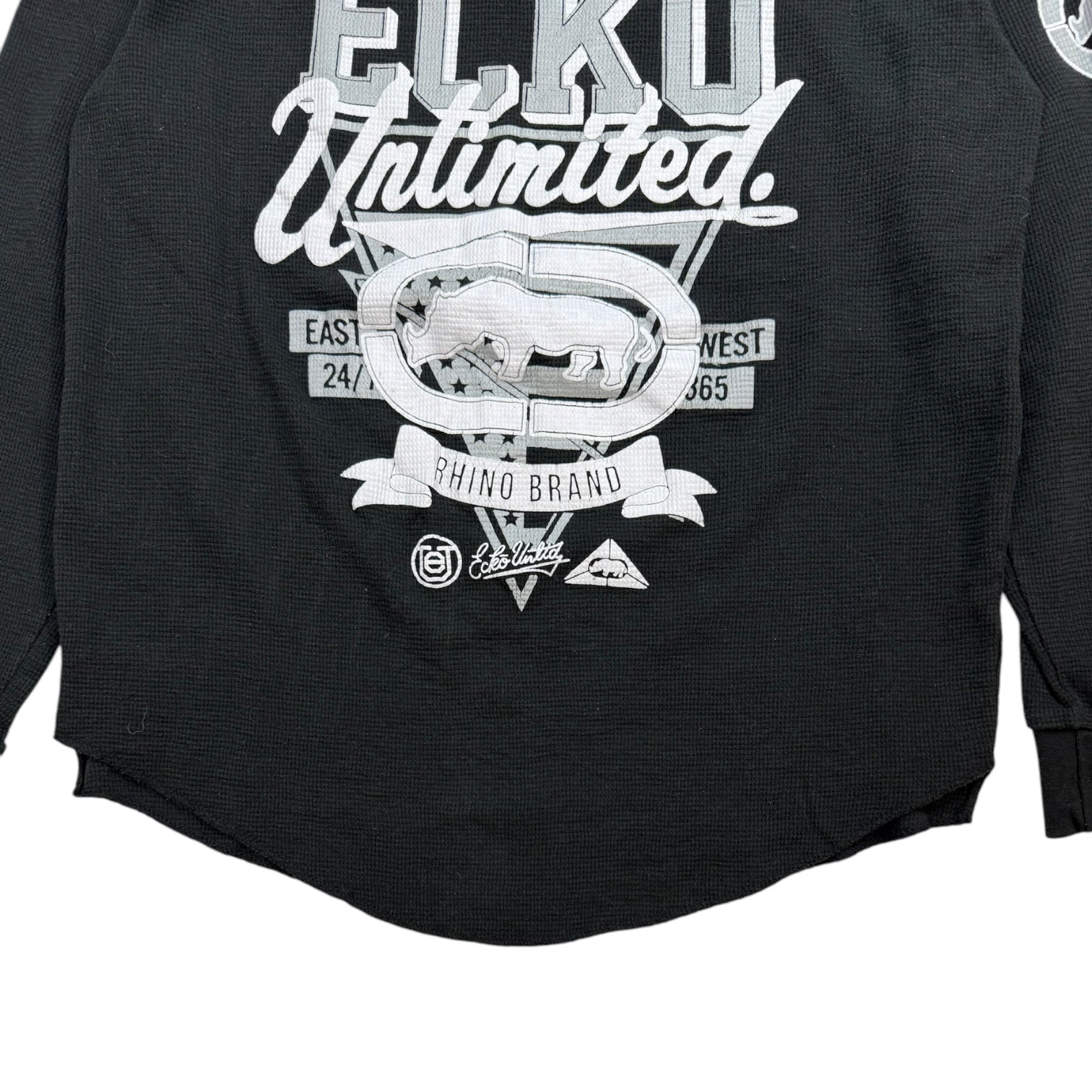 Vintage Y2K Ecko Unlimited Thermal L/S Tee Black