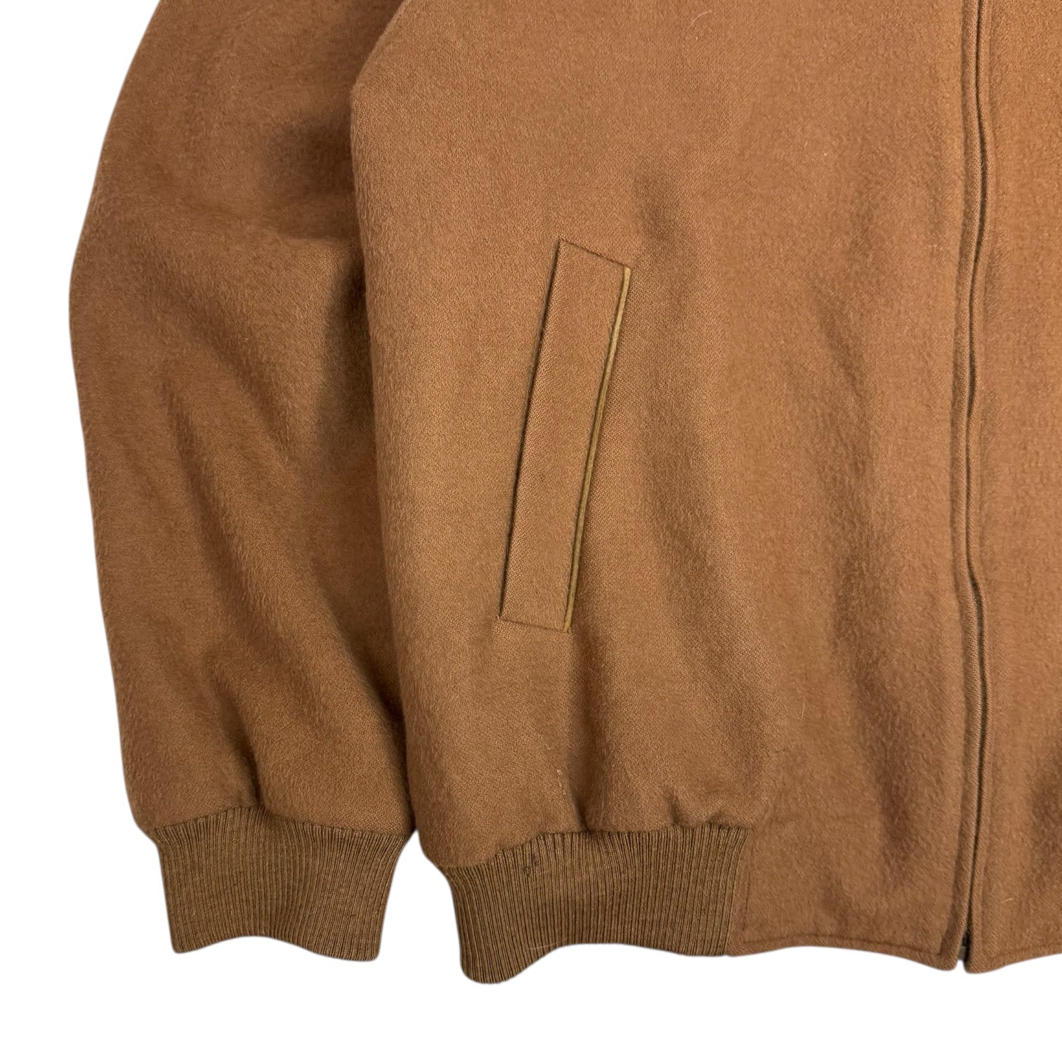 Vintage Alpaca Wool Bomber Jacker Brown