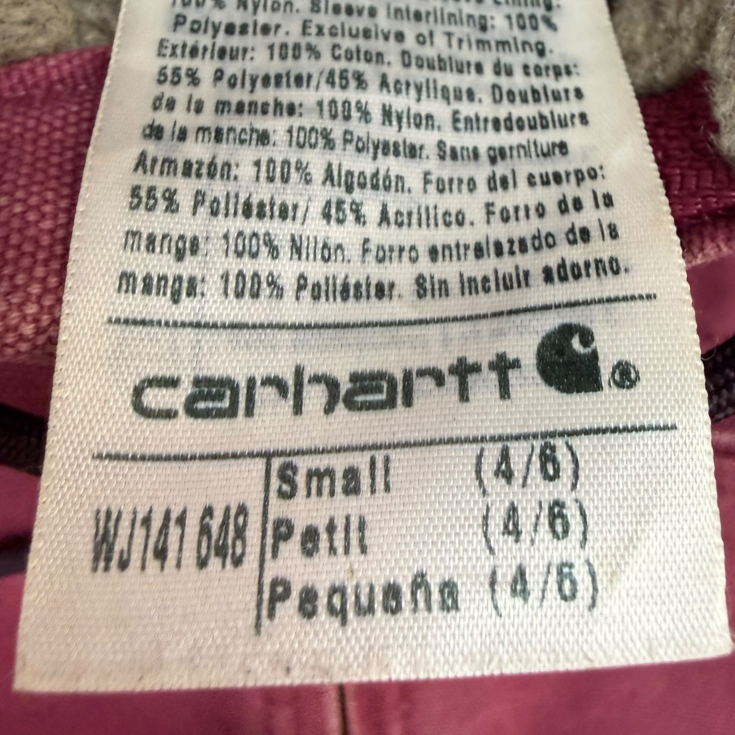 (W) Vintage Carhartt Sierra Sherpa Lined Jacket Berry