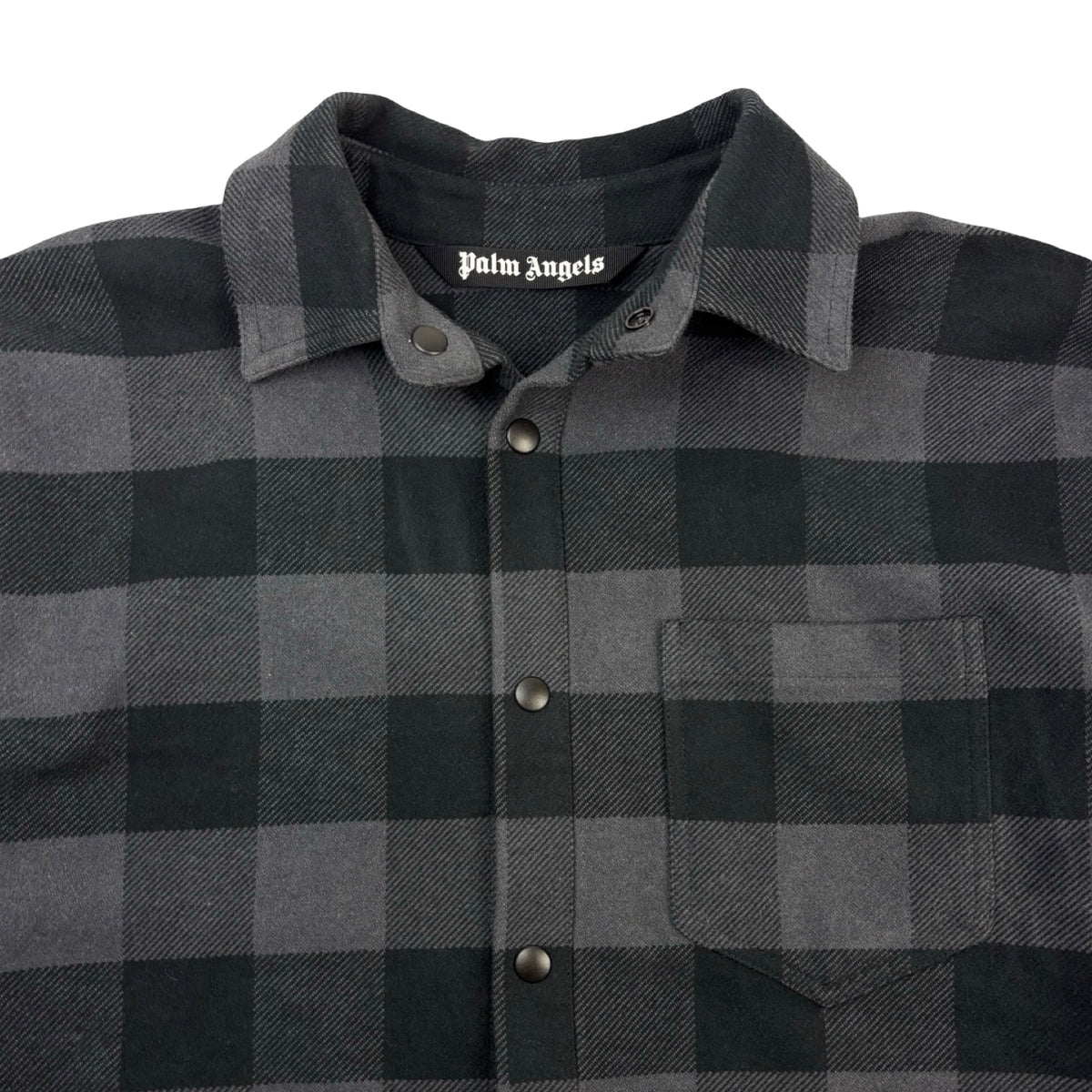 Palm Angels Curved Logo Flannel Black/Grey