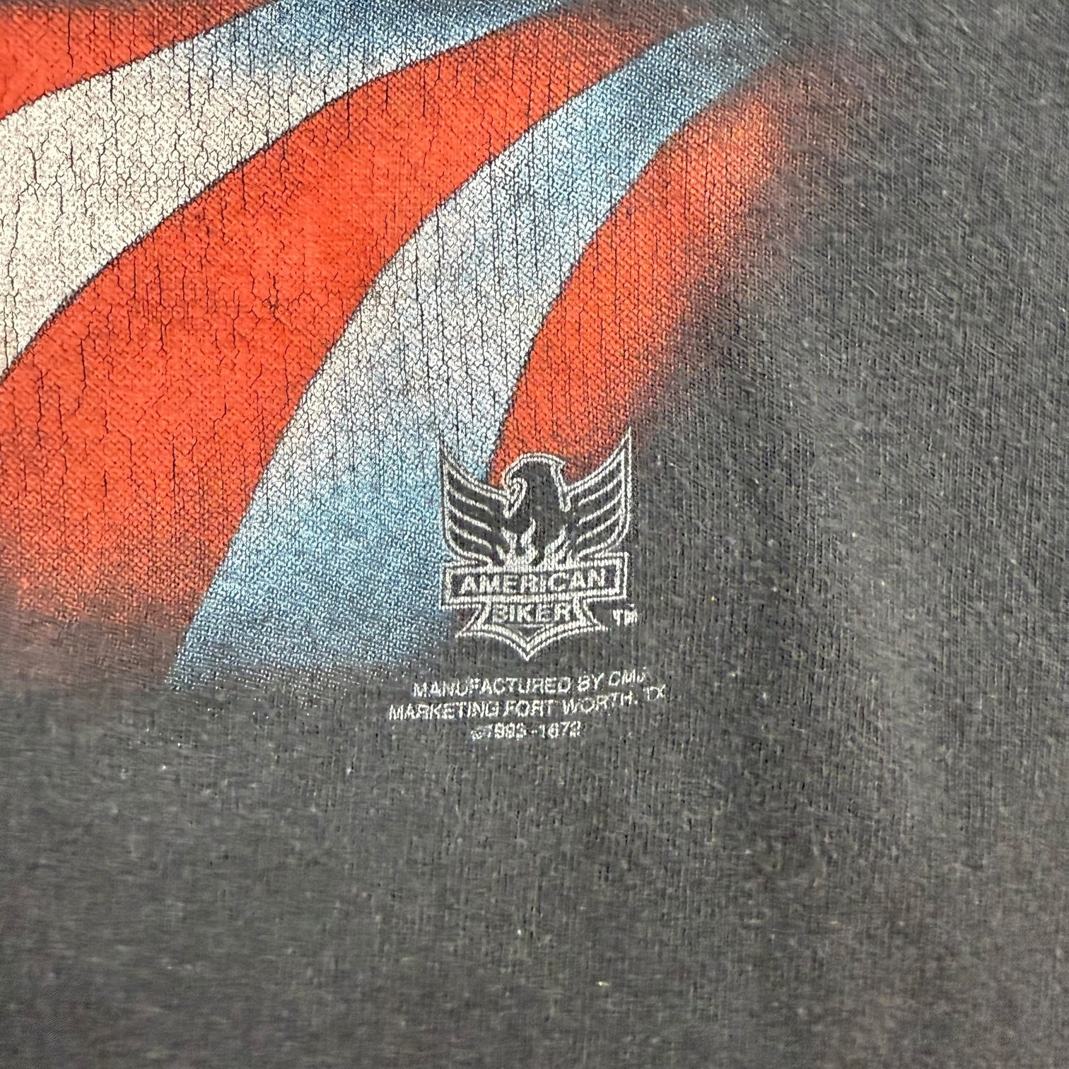 Vintage 3D Emblem American Steel Tee Black