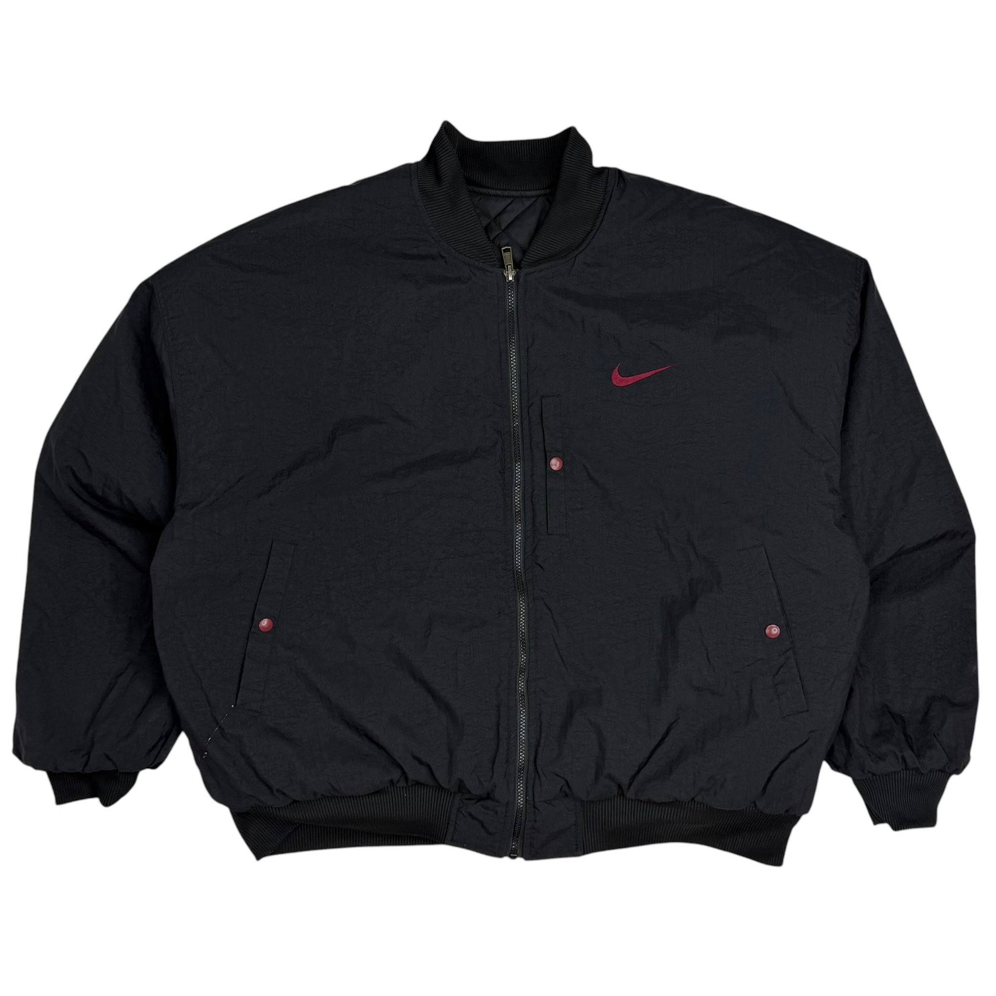 Vintage Nike Quilted Reversible Swoosh Puffer Jacket Red/Black