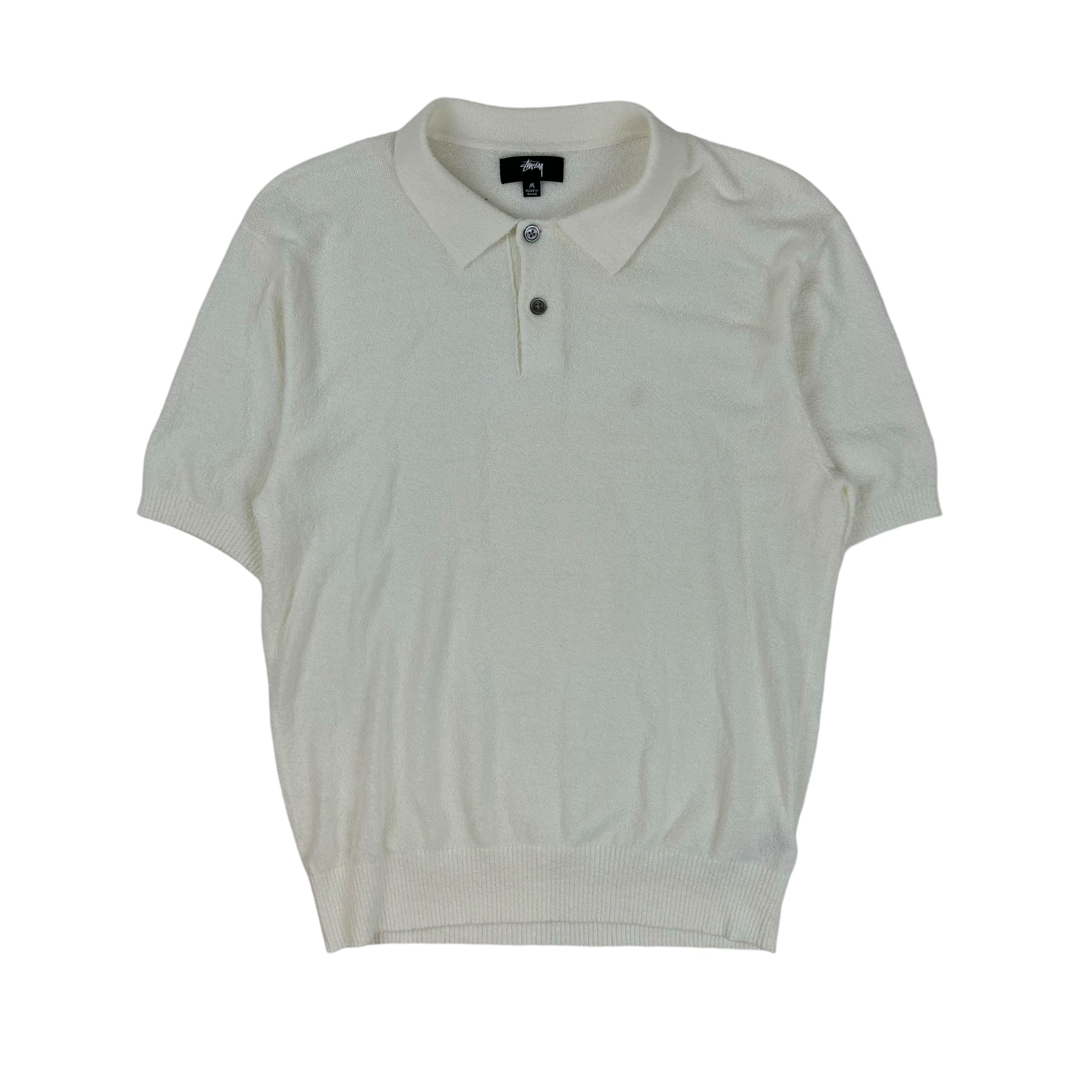 Stüssy Boucler Short Sleeve Polo Sweater Bone