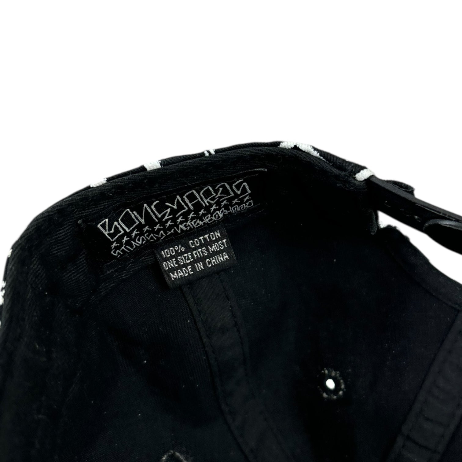 Stussy x Neighbourhood Boneyards Graffiti SnapBack Hat Black/White