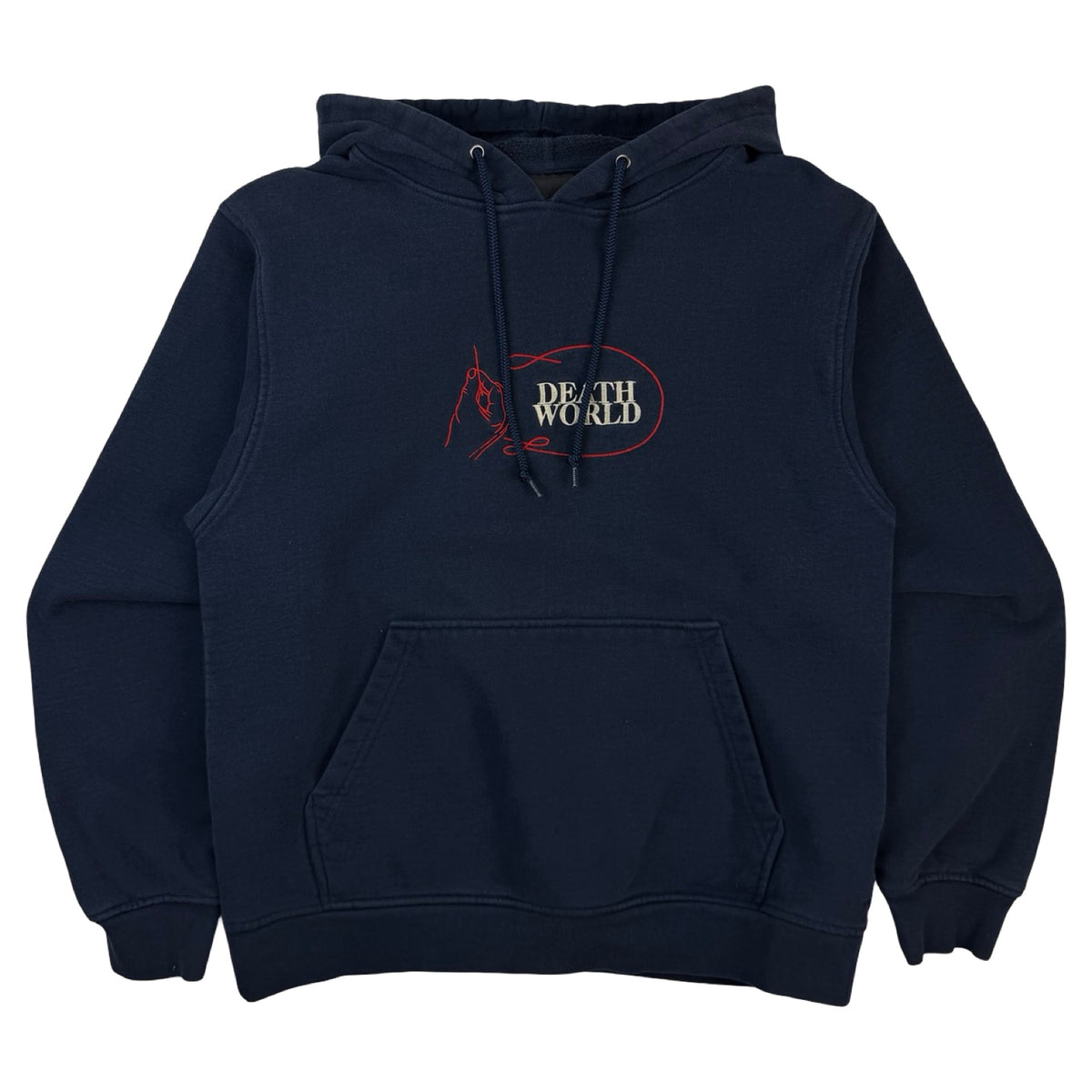 Deathworld  Feral Hands Chainstitch Hoodie Navy
