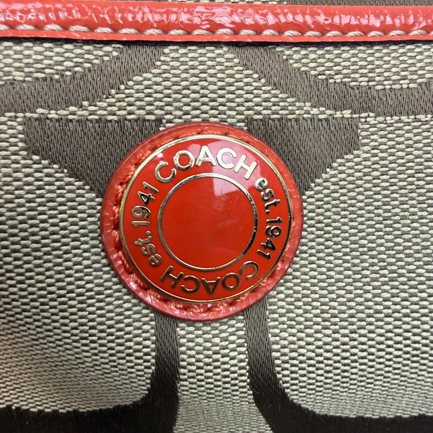 (W) Vintage Coach Signature Strip Swingpack Khaki
