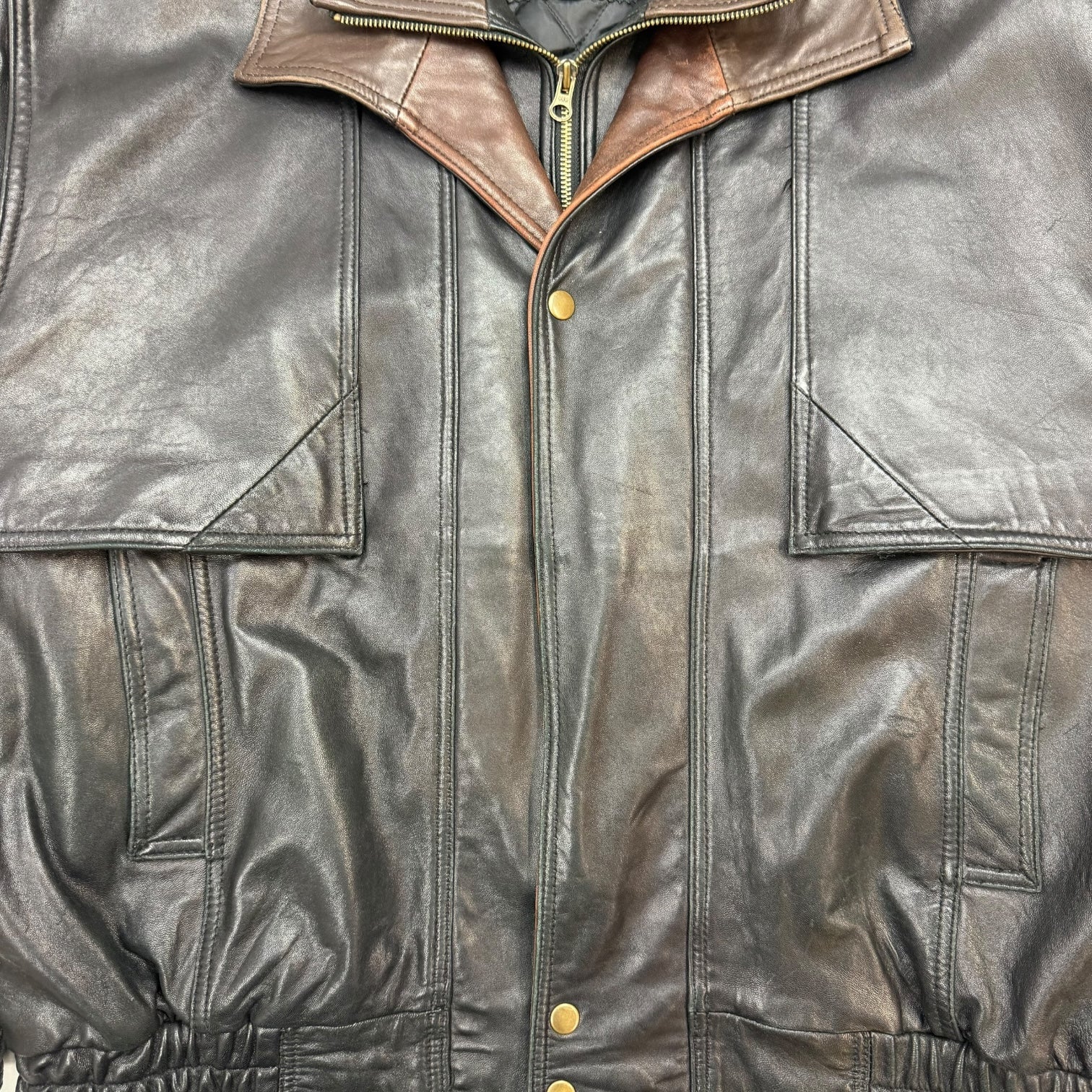 Vintage Danali Leather Bomber Jacket Black