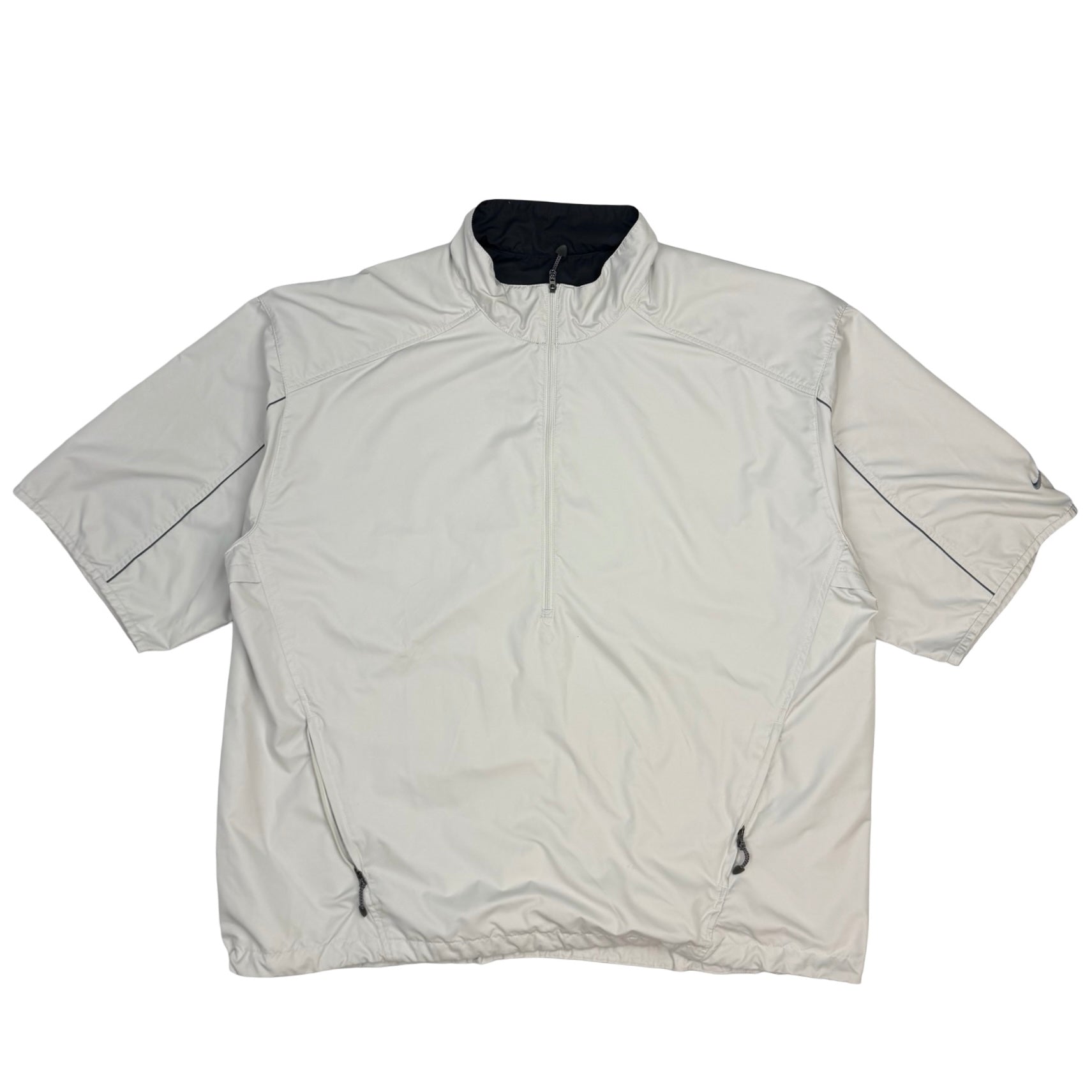 Vintage Nike Golf Quarter Zip Short Sleeve Windbreaker Tan