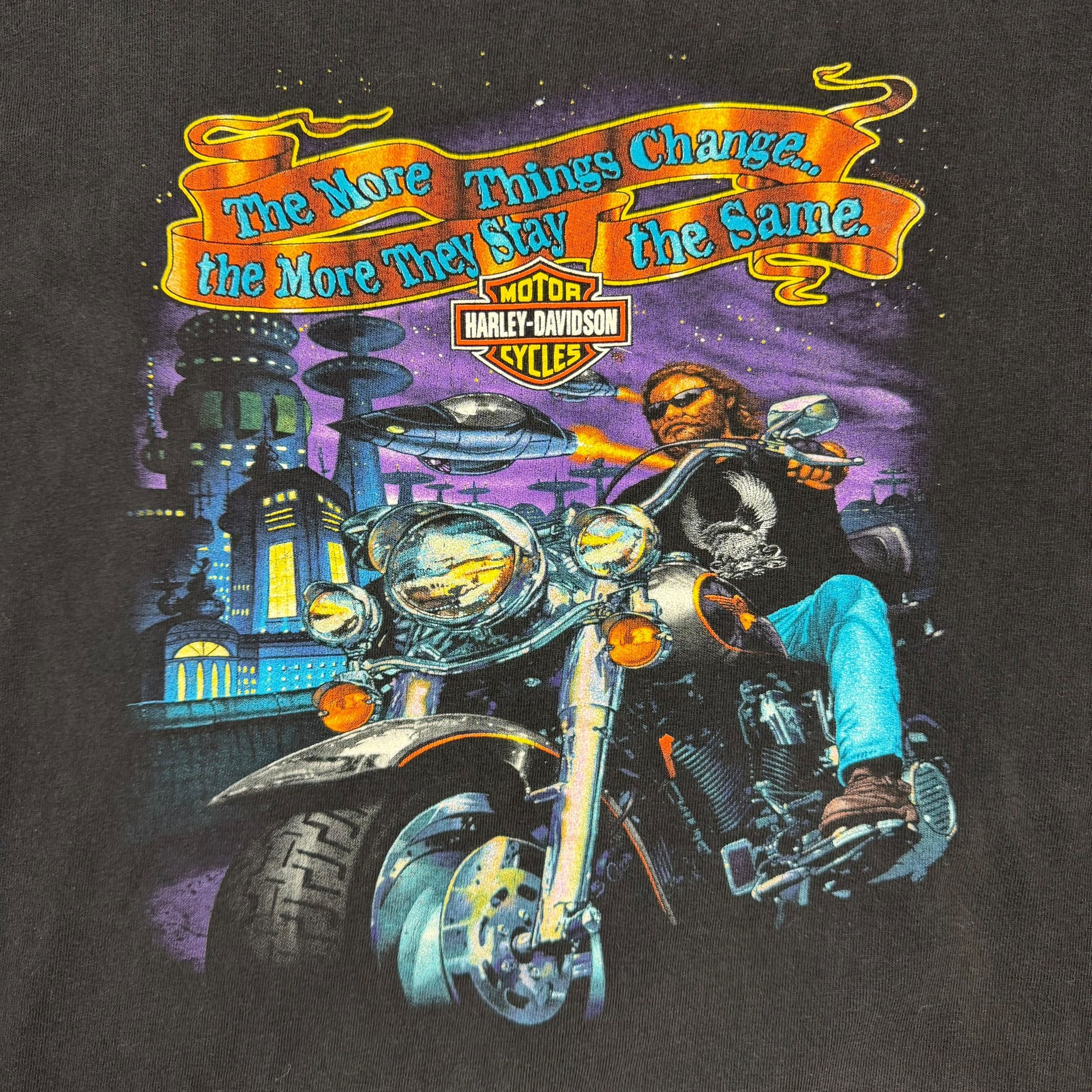 Vintage Harley Davidson “The More  Things Change…the More They Stay the Same” Tee Black
