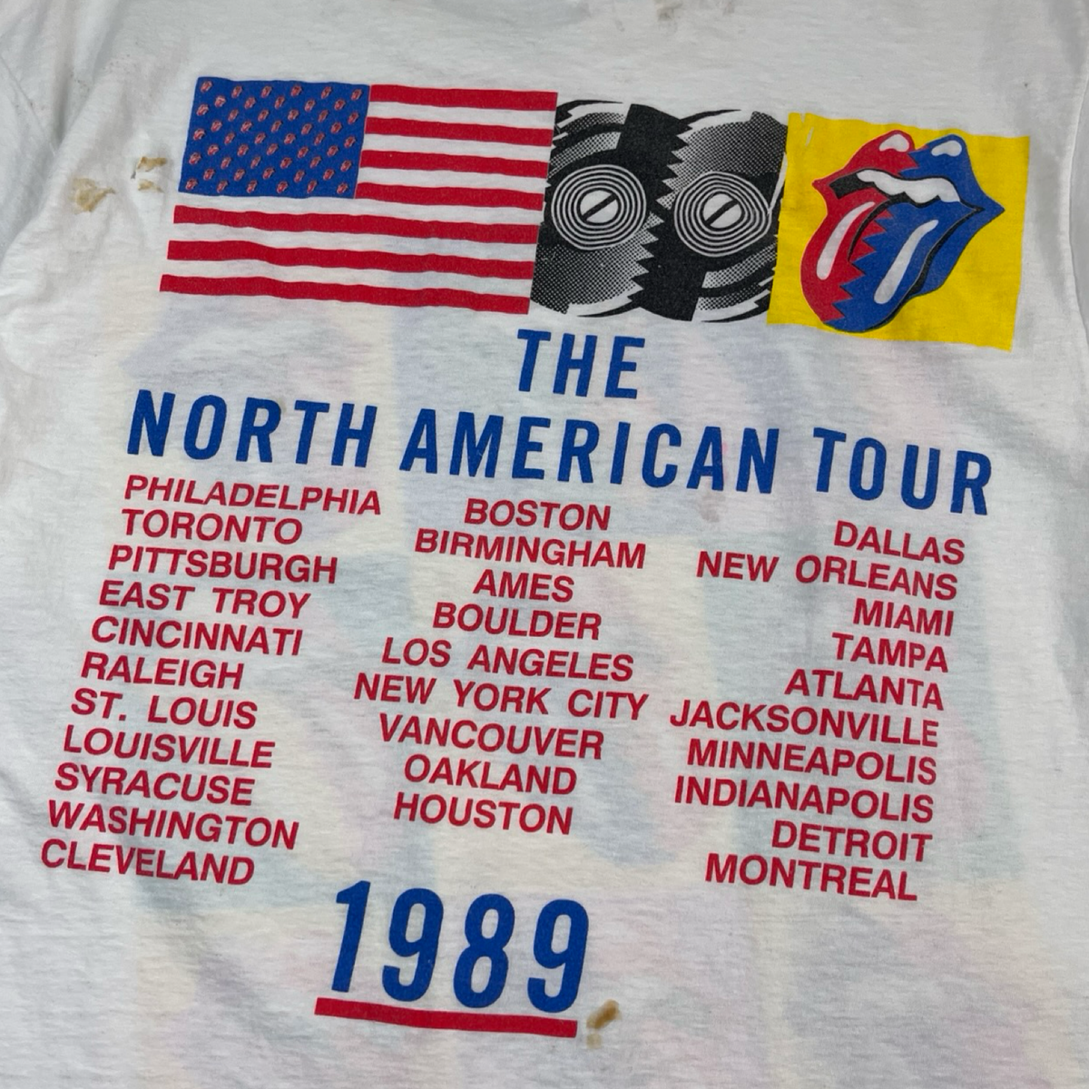 1989 The Rolling Stones The North American Tour Band T-Shirt