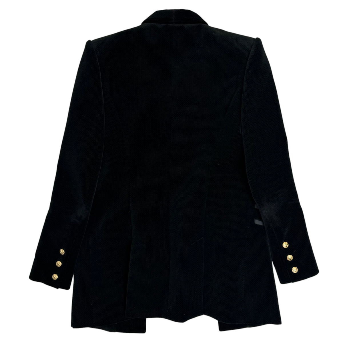 (W) Balmain Velvet Suit Jacket Black