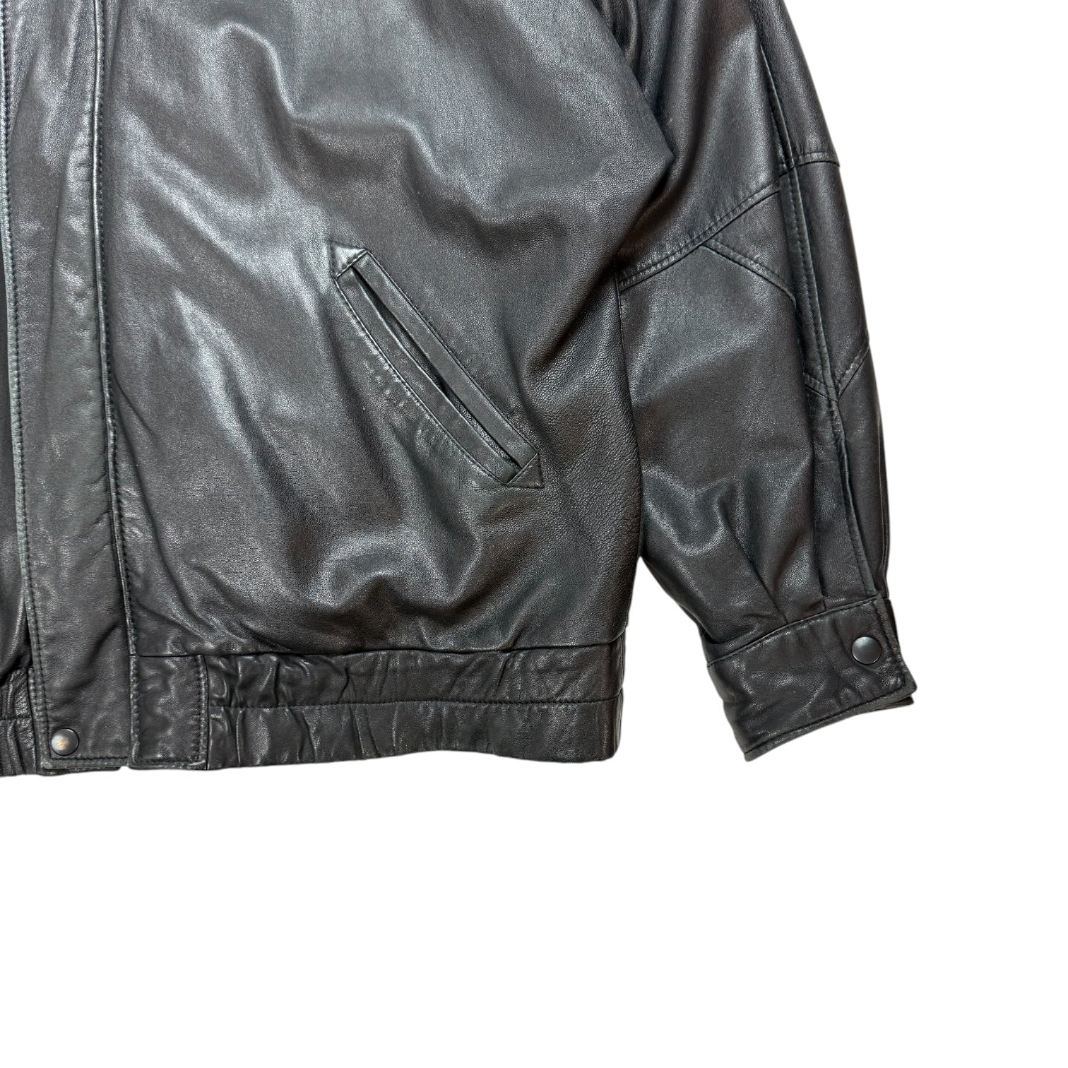 Vintage Steel Sport Leather Jacket Black