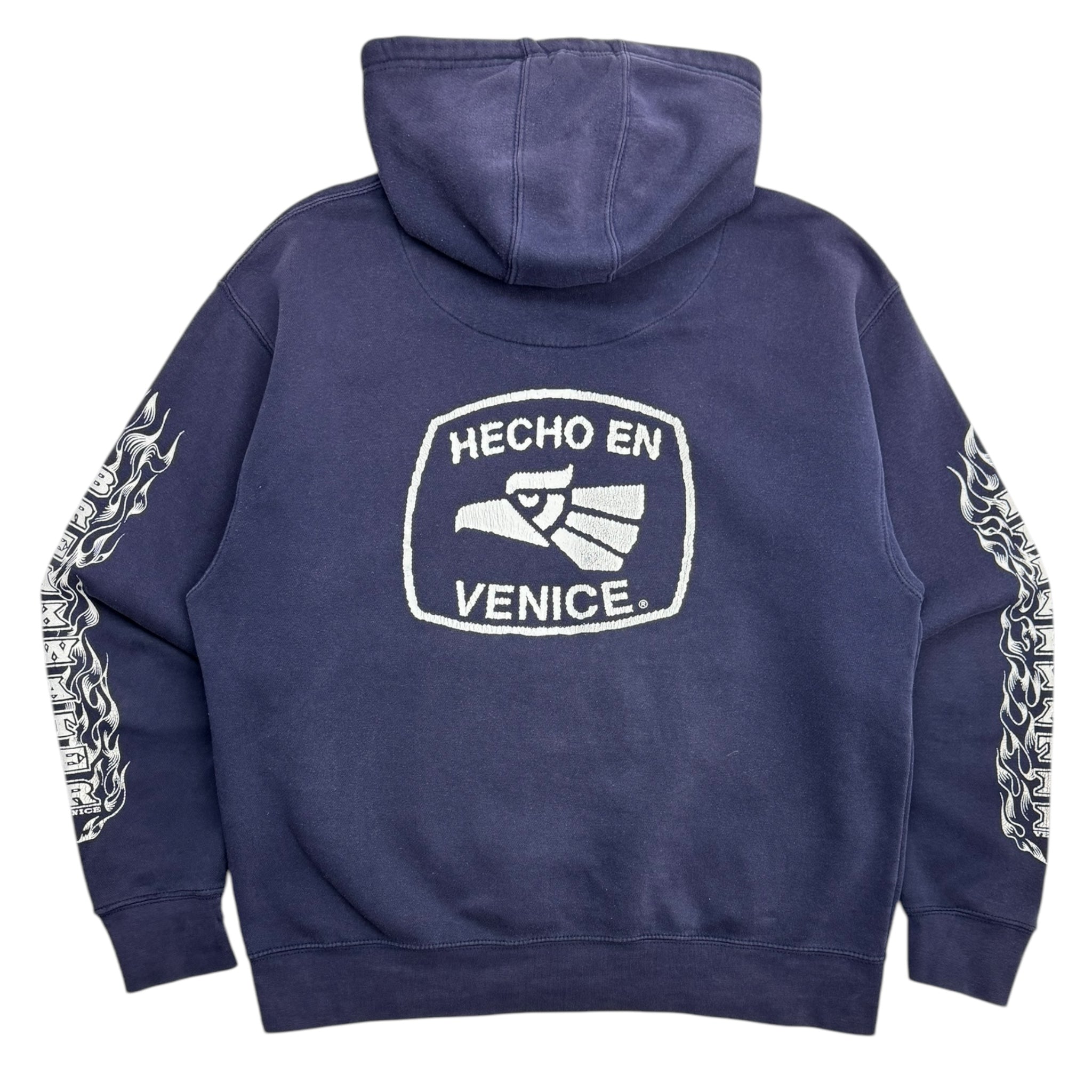 Y2K Venice Breakwater Boardshop Flame Sleeve Surf Hoodie