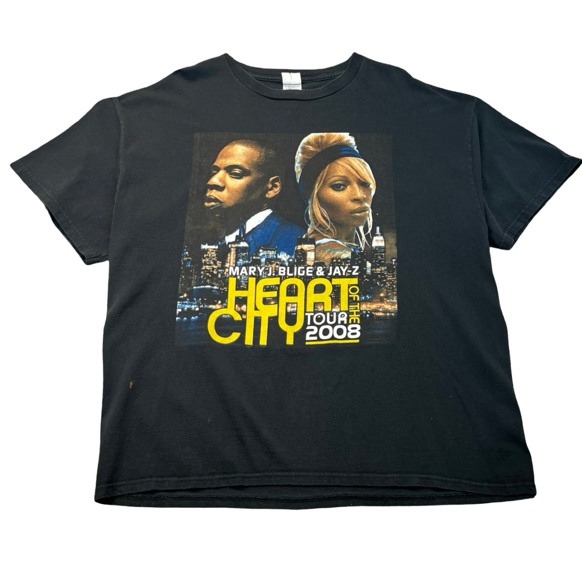 Vintage 2008 Mary J Blige & Jay Z “Heart of The City” Tour Tee Black