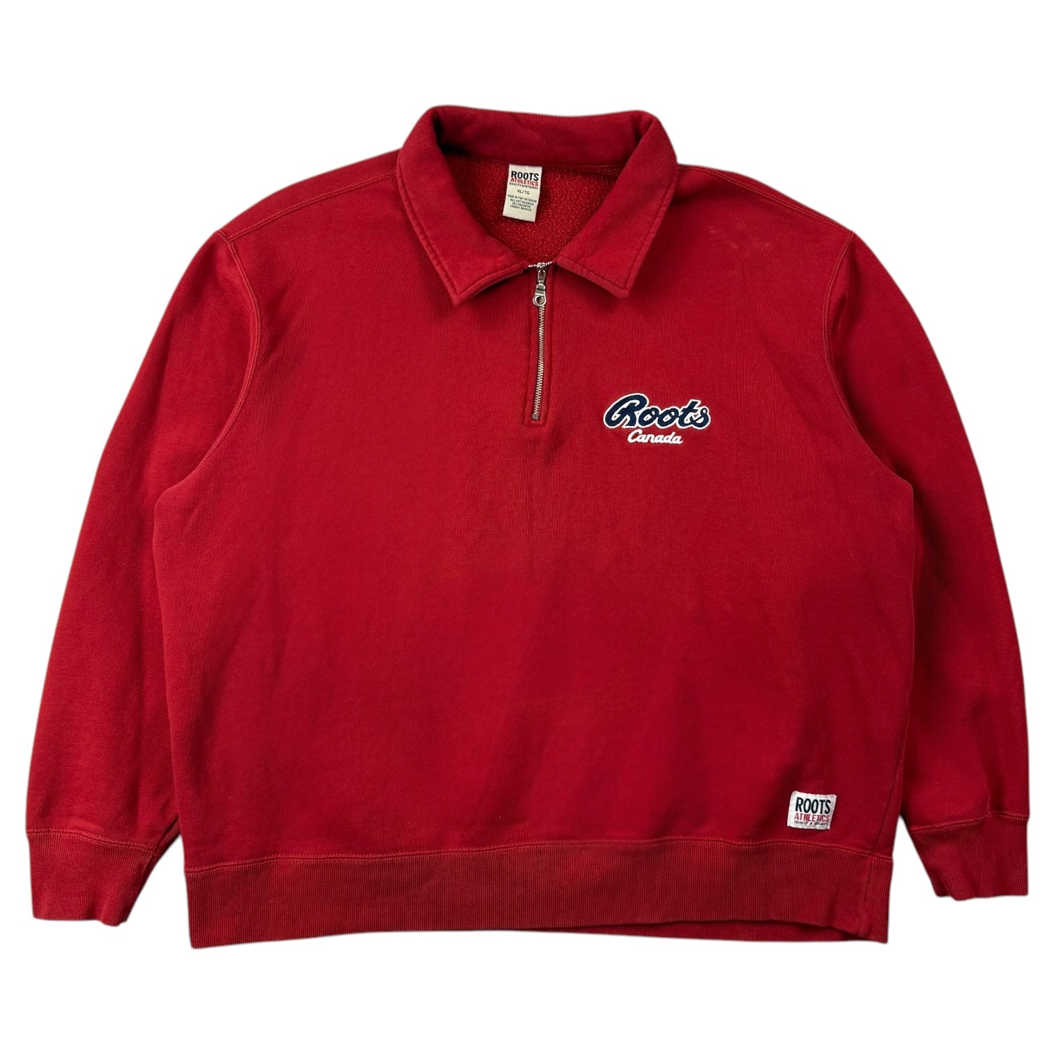 Vintage Roots Athletics Quarter Zip Sweater Red