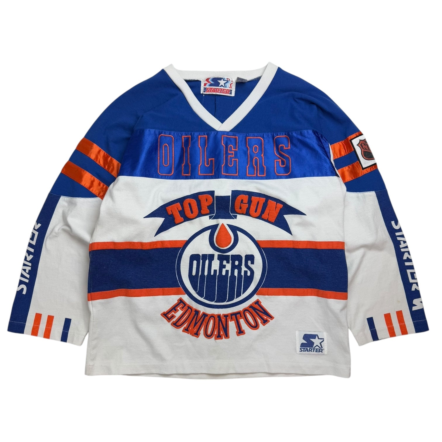 Vintage Starter Edmonton Oilers Stanley Cup L/S Shirt White/Blue