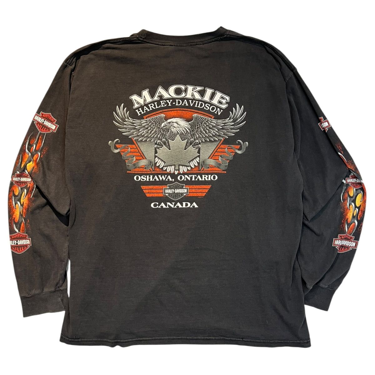 Vintage Harley Davidson Oshawa, Ontario Canada Long Sleeve T-Shirt Black