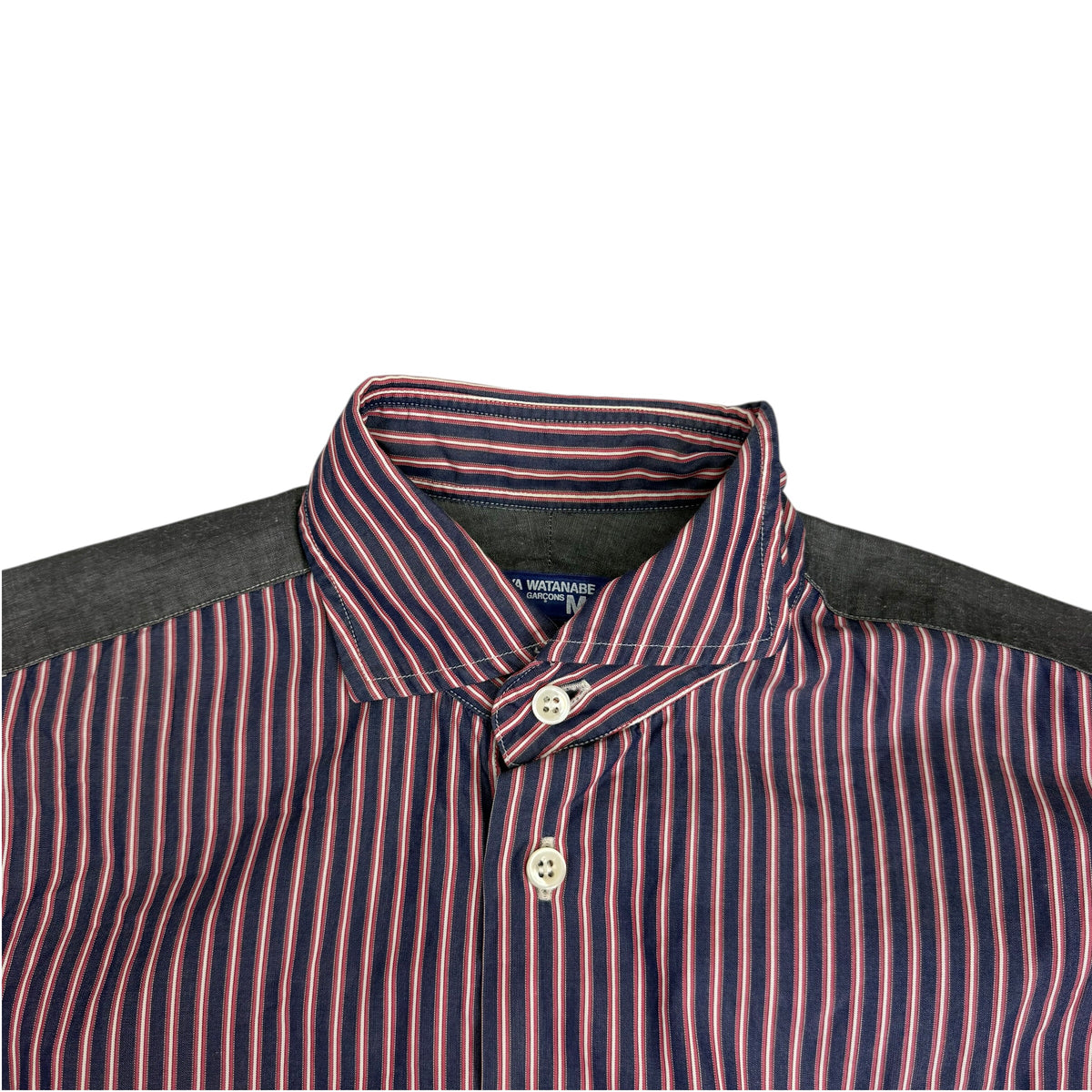 SS14 Junya Watanabe Man Comme Des Garçons Yoke Switch Button Up Shirt Red