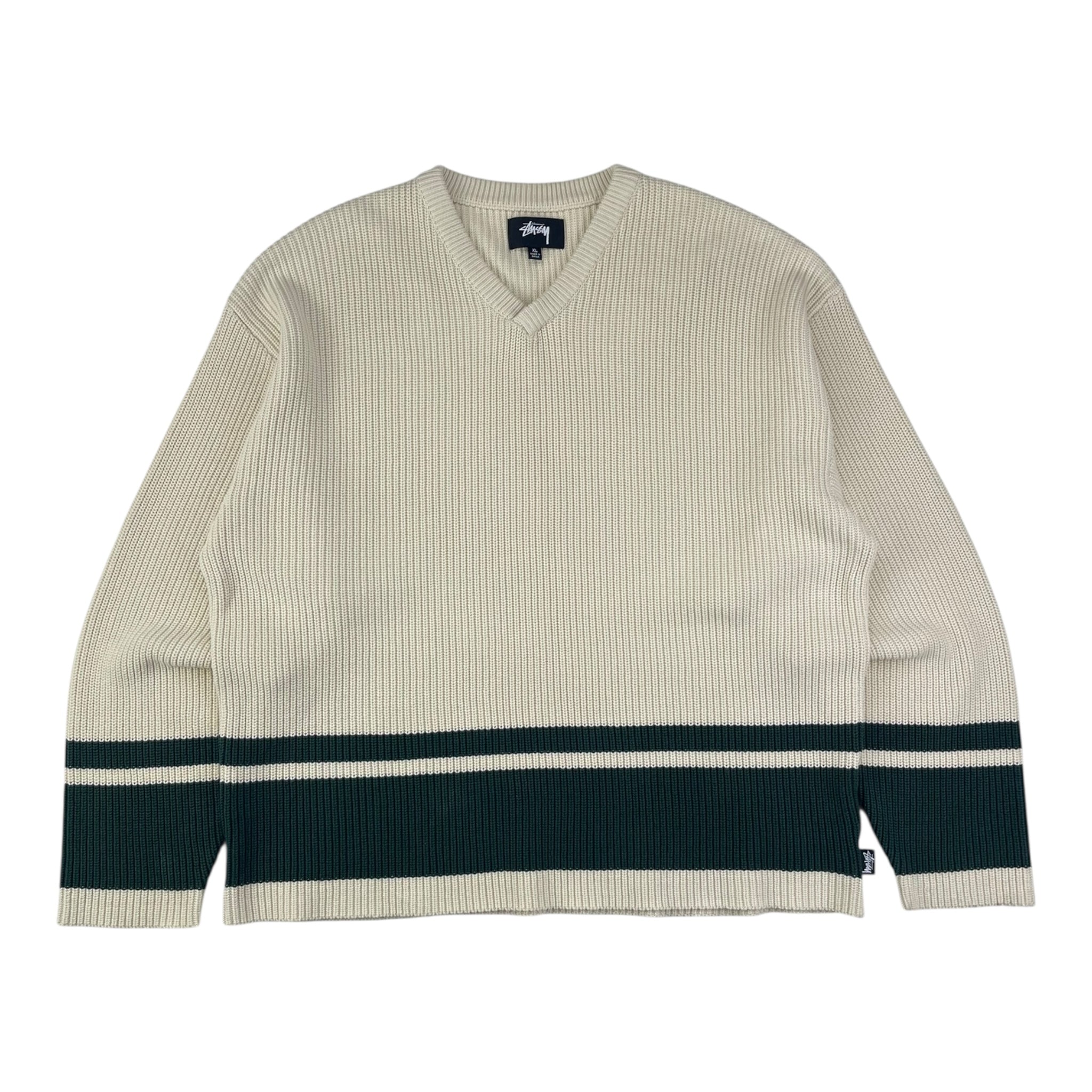 Stussy Knitted Athletic Sweater Natural