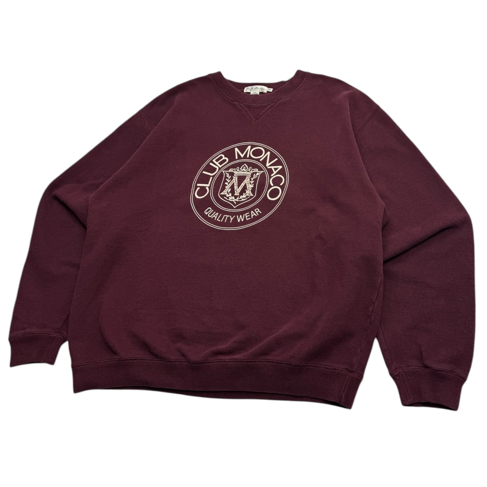 Vintage Club Monaco Burgundy Crest Crewneck