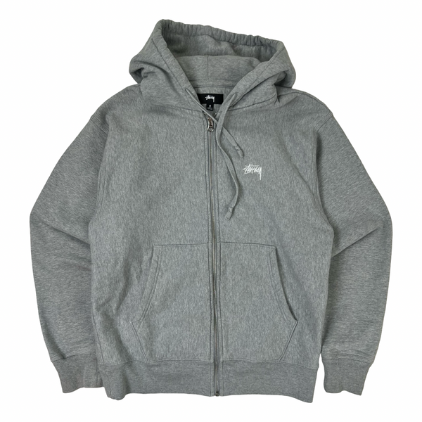 Stussy Stock Logo Full Zip Hoodie Grey