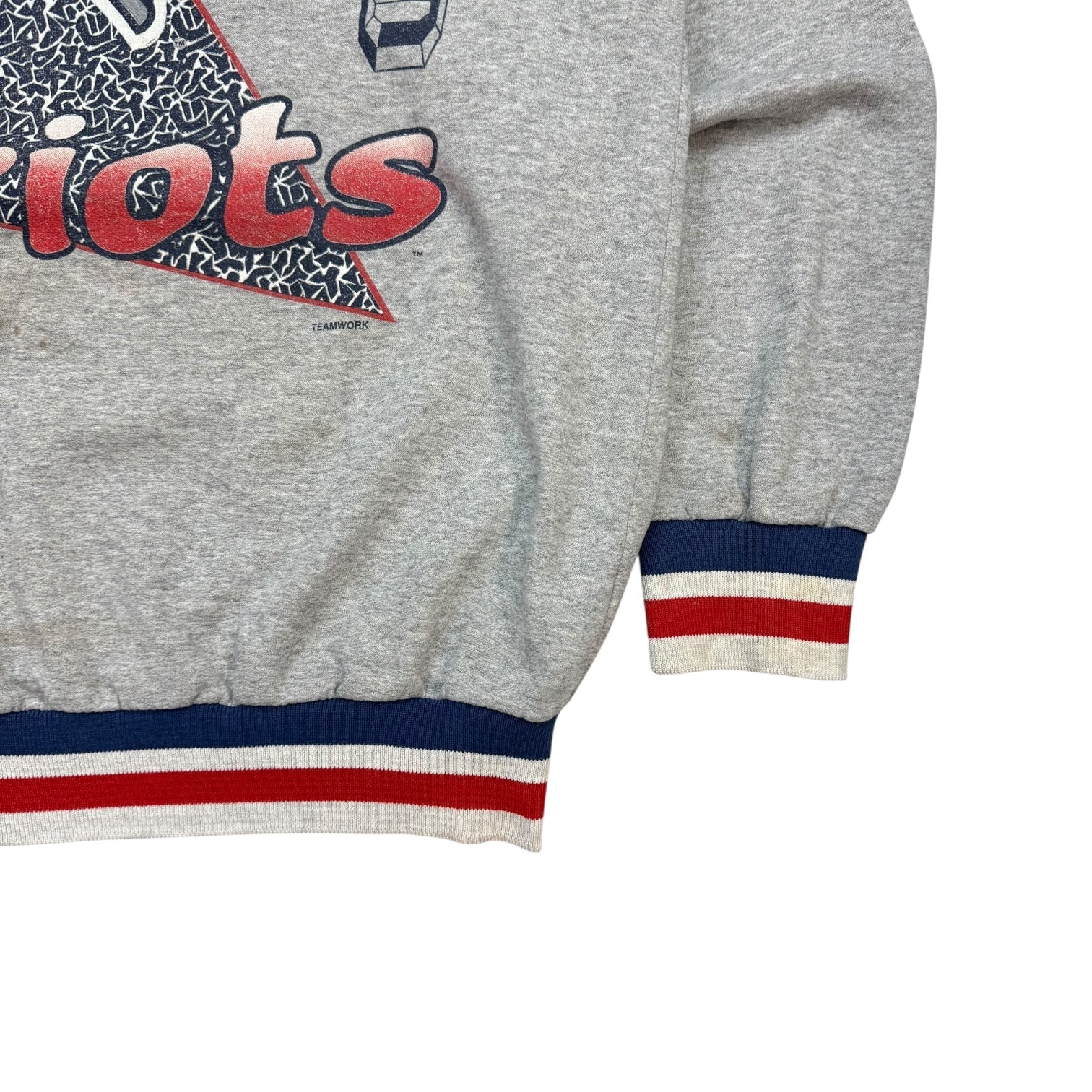 1995 New England Patriots Crewneck Grey/Blue/Red