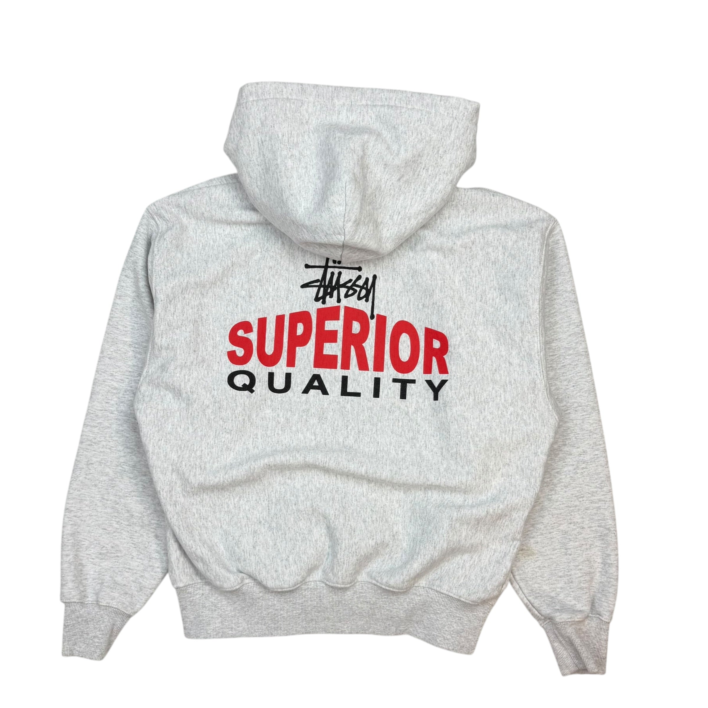 Stussy Superior Quality Zip Hoodie Ash Grey