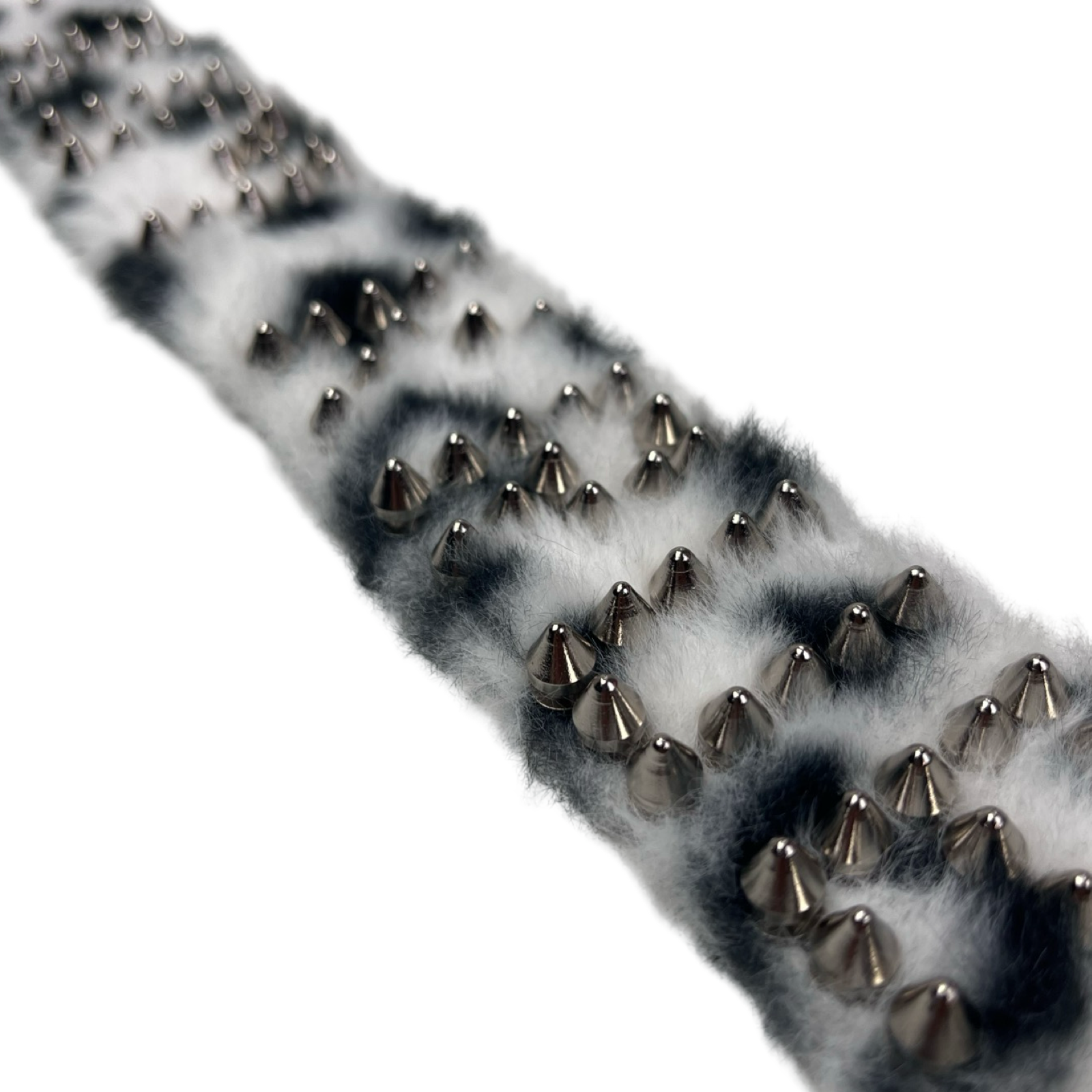 Kim Krueger Studded Fur Belt Leopard Wht/Blk