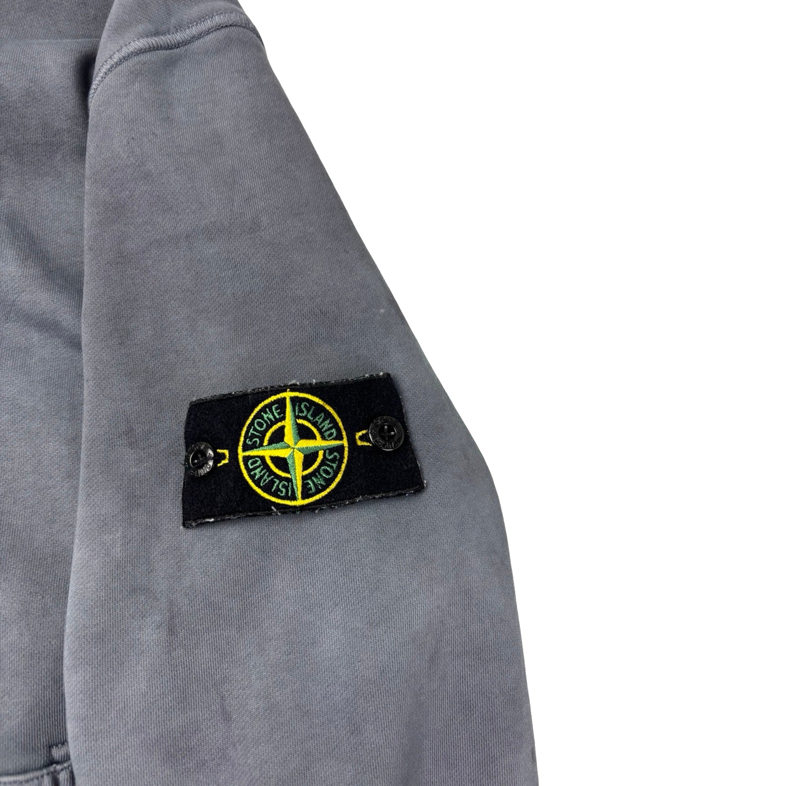 Stone Island Garment-Dyed Fleece Hoodie Washed Grey