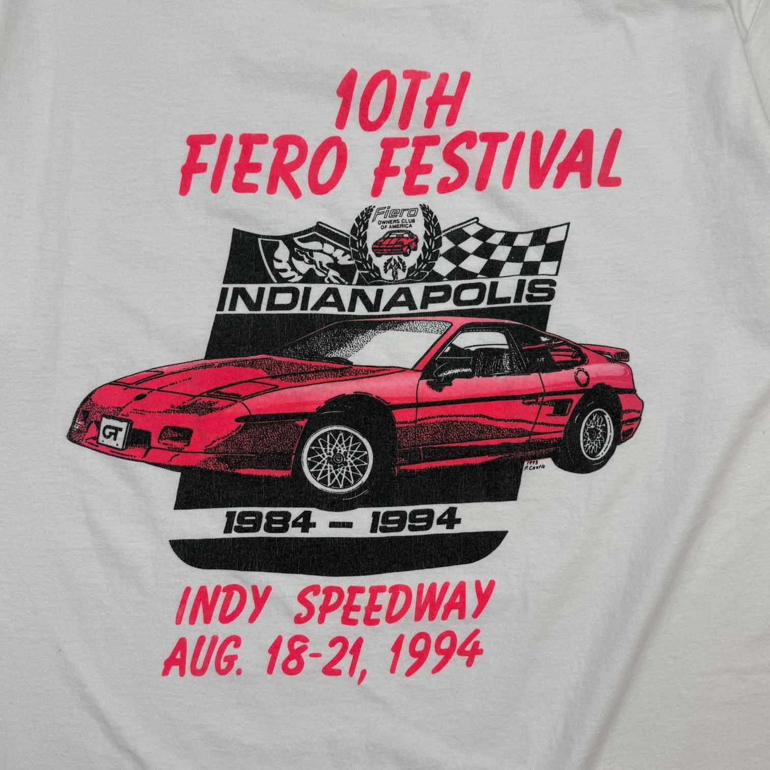 1994 Indy Speedway 10th Fiero Festival Tee White