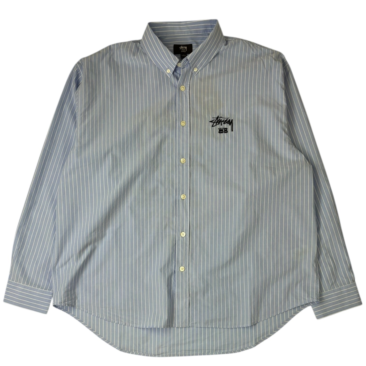 Stussy x Wales Bonner Poplin Striped Shirt Blue