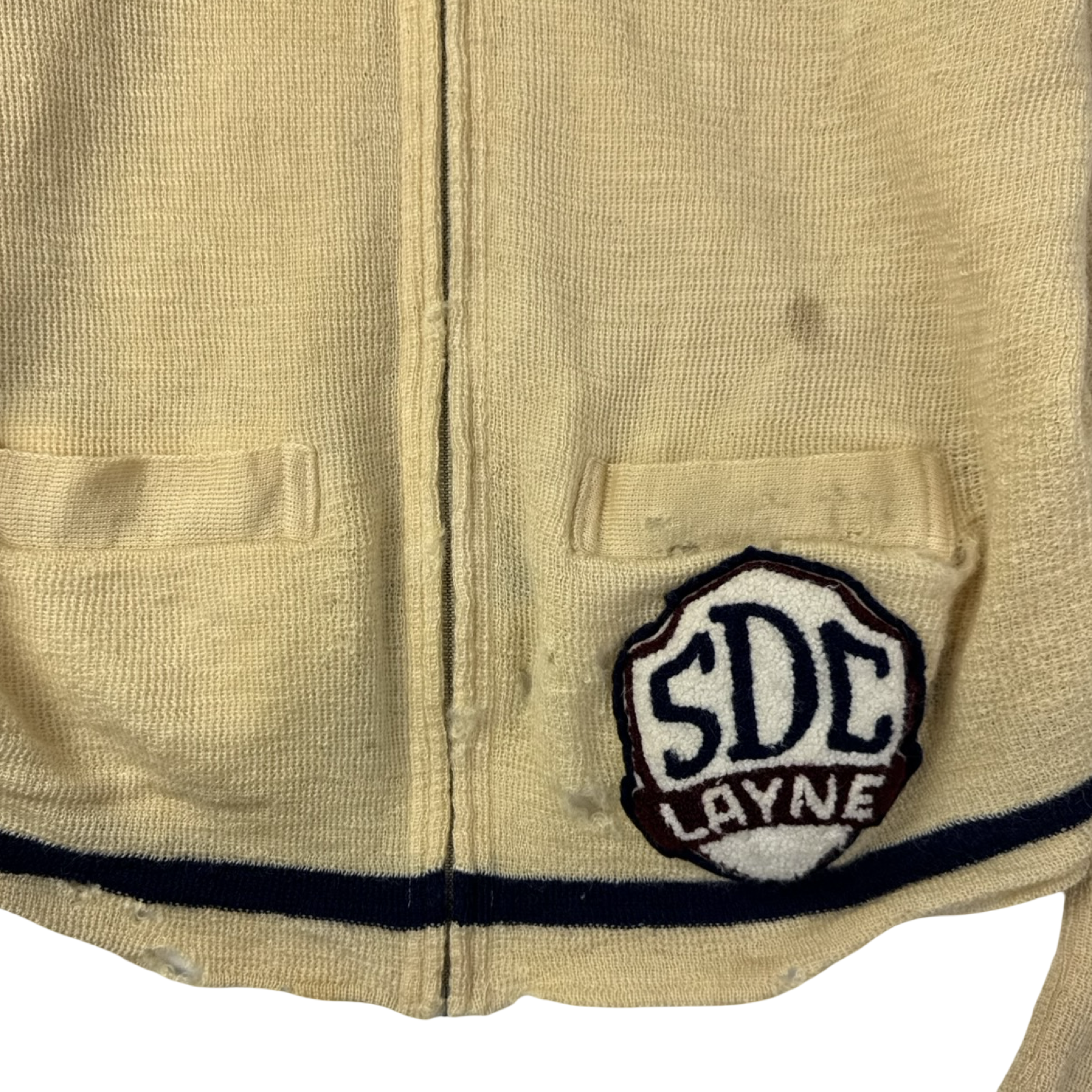 True Vintage Caldwell Pure Wool Knit Cardigan Distressed