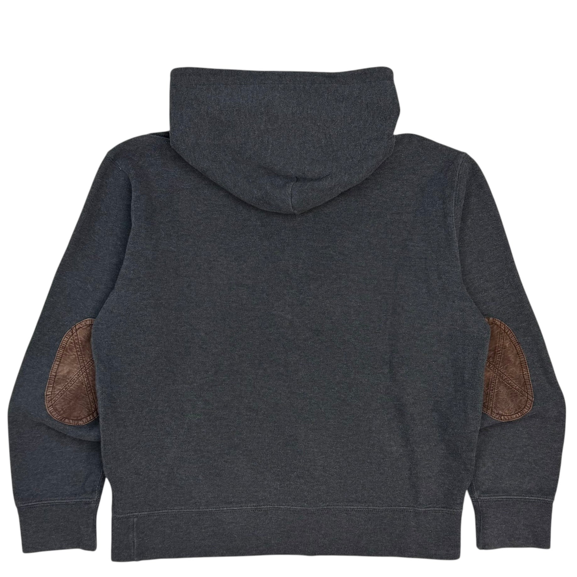 Vintage Polo Ralph Lauren Quilted Elbow Hoodie Dark Grey