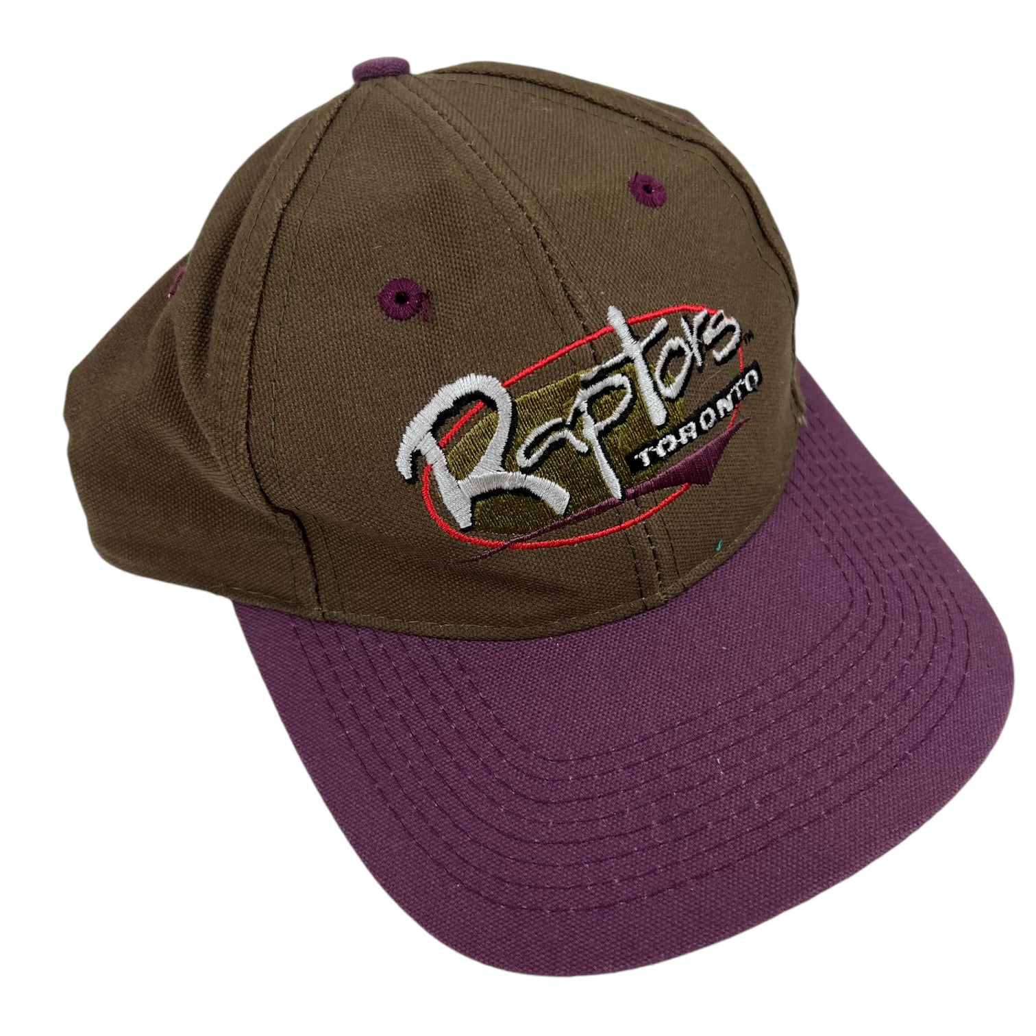 Vintage Toronto Raptors Logo Athletic Hat Brown/Purple